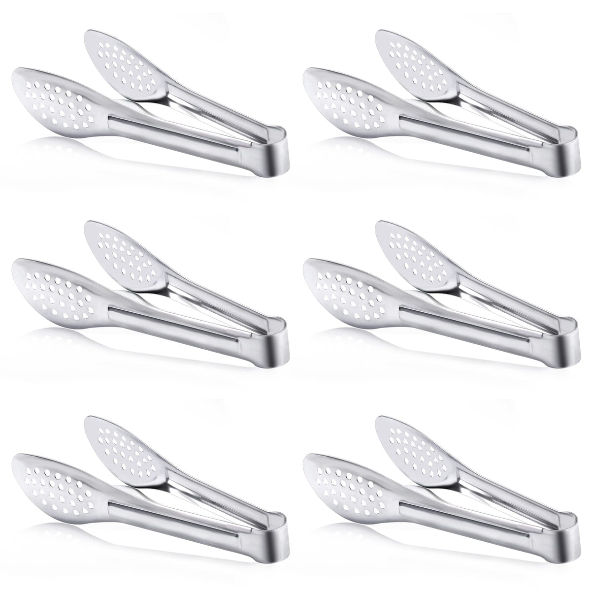 6 Pack Buffet Tongs,Stainless Steel Serving Tongs Serving Utensils 9Inch