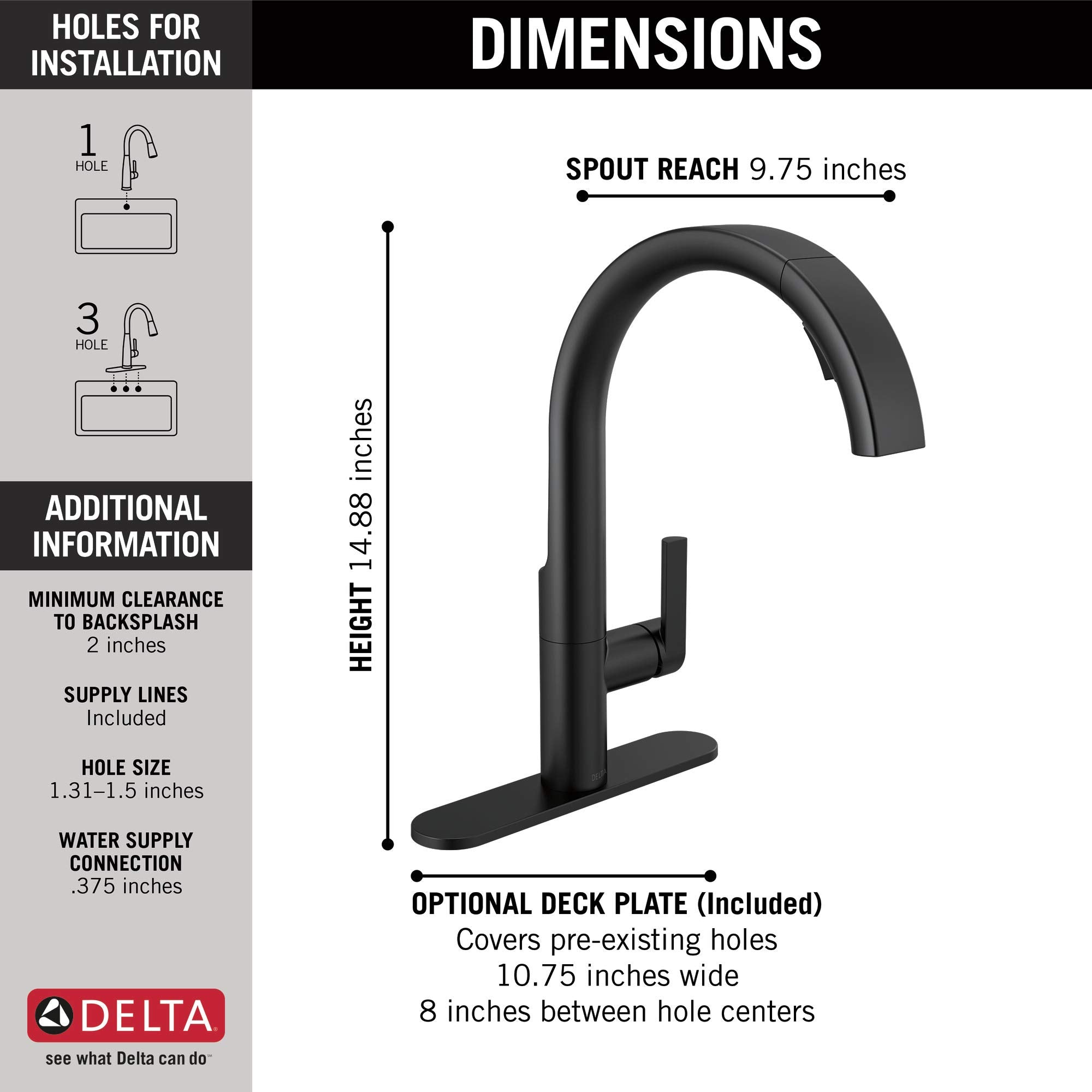 Delta Faucet Keele Kitchen Faucet With Pull Down Sprayer, Matte Black Kitchen Sink Faucet, Modern Kitchen Faucet, Kitchen Faucet