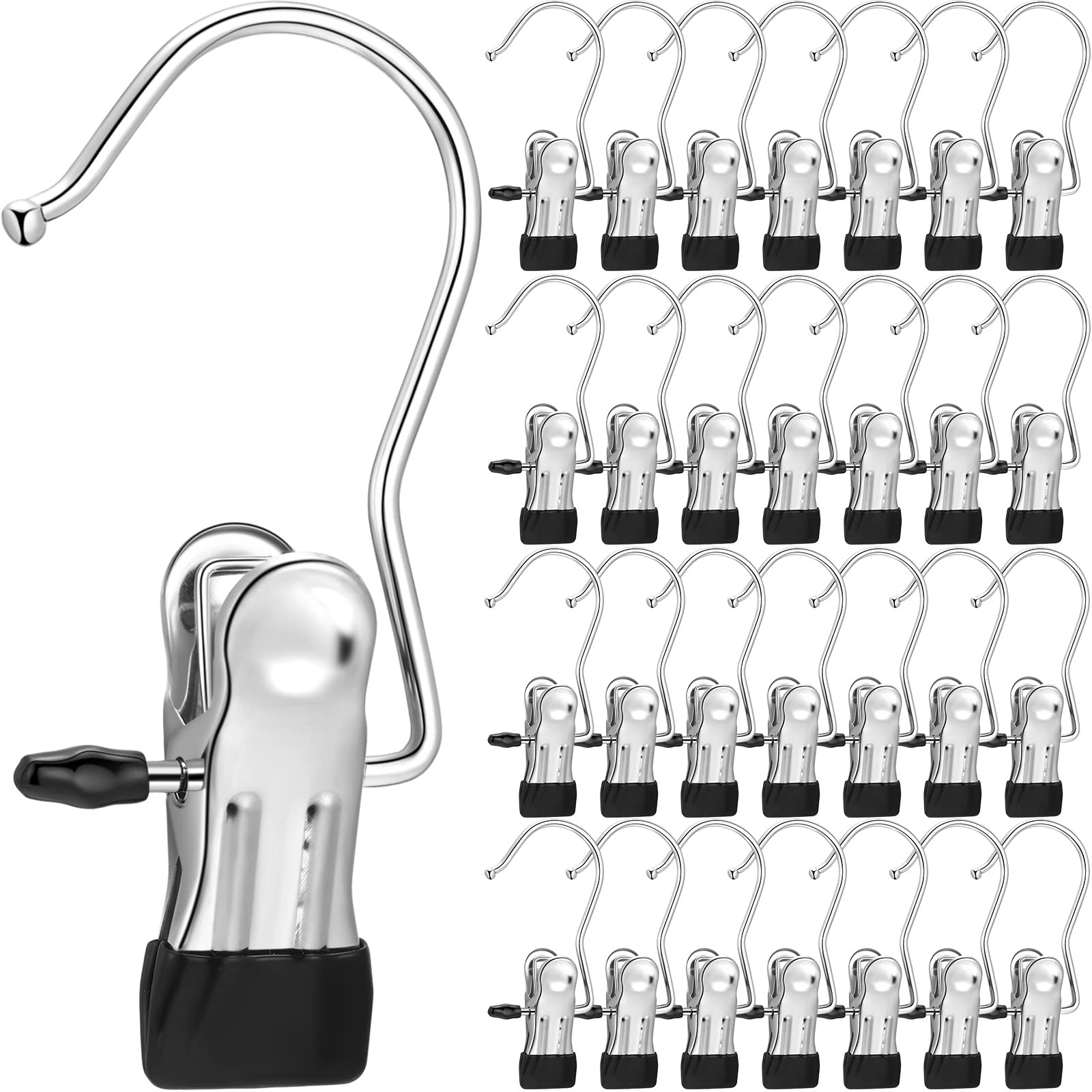 150 Pcs Boot Hangers Clips Laundry Hooks Hanging Stainless Steel Clothes Pins Portable Clip Hangers For Closet Travel Socks Pant