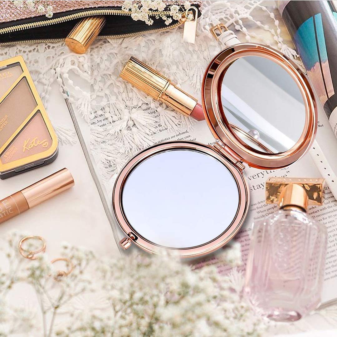 30th Birthday Gift for Women Stainless Steel Portable Compact Makeup Mirror with Gift Box Behind You All Your Memories Unique Gifts Ideas Engraved Compact Cosmetic Mirror for Friend Coworker Rose Gold