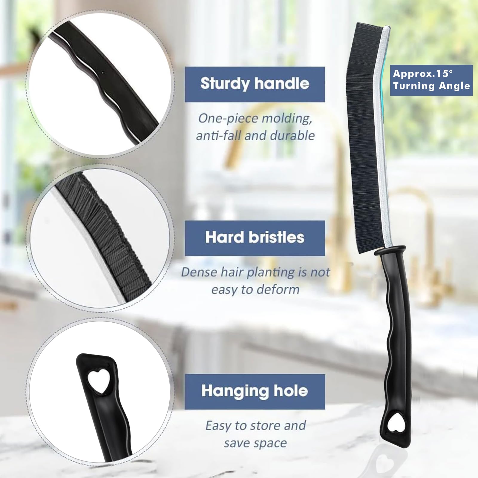 Loyuril Crevice Cleaning Brush, 2024 New Multifunctional Gap Cleaning Brush Tool, Thin Scrub Brush, Grout Cleaner Brush Hard Bri