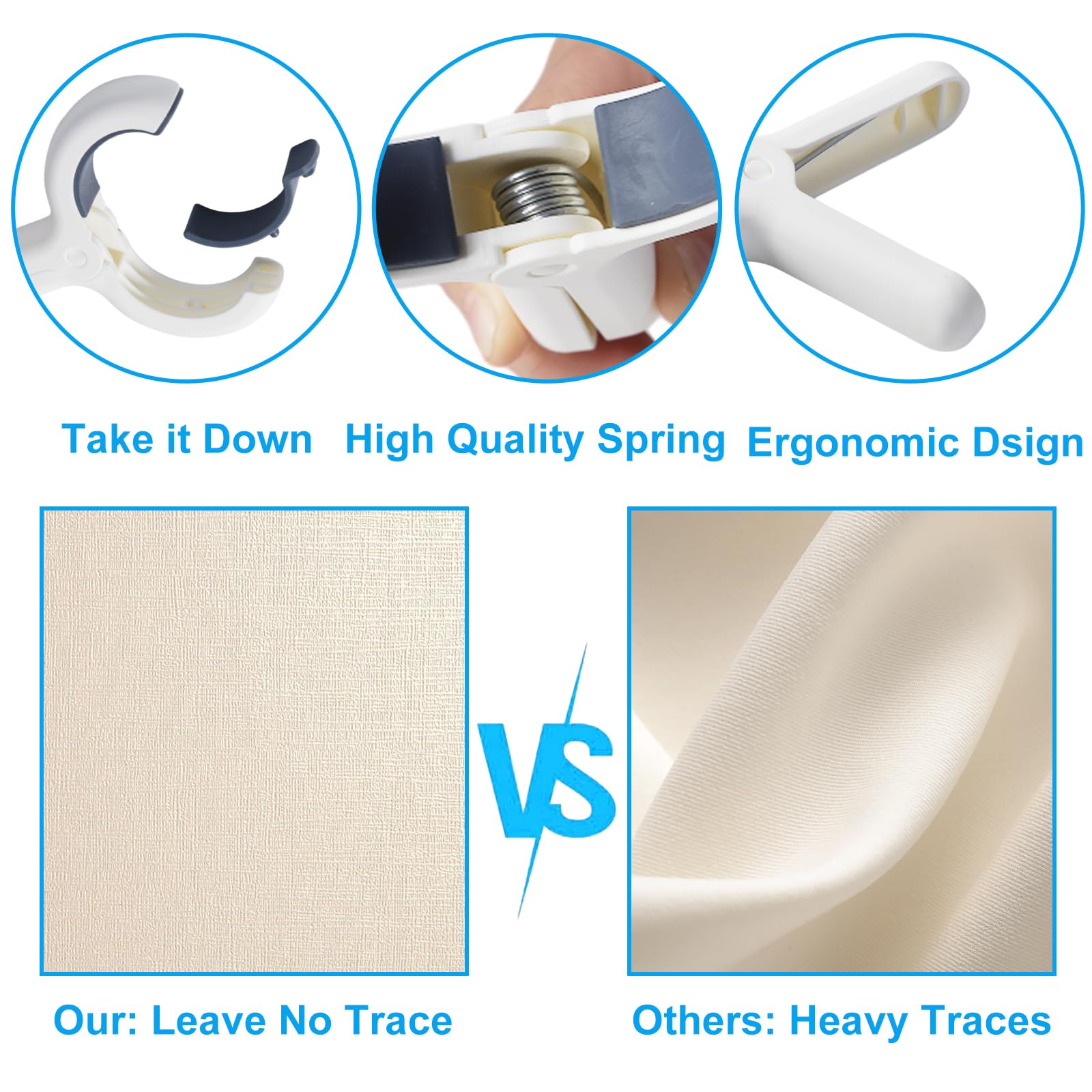 Bhoyf Jumbo Clips Set - 15 Pack Of Large 3.65 Inch White Plastic Clothespins For Beach Towels, Chairs, And Clothes - Outdoor Lau