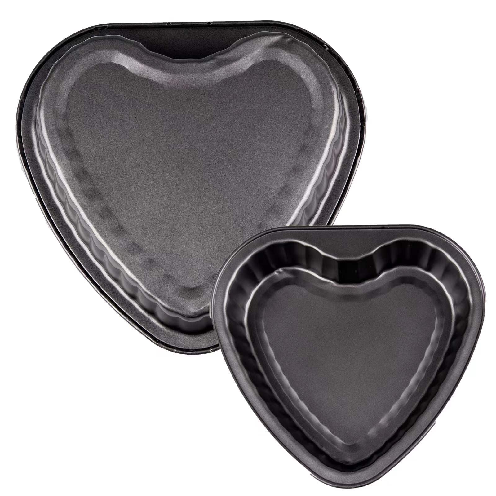 Yomvzake Heart Cake Pan Set Of 2, 8 Inch And 9 Inch Heart Shaped Baking Pan Cookie Pan For Valentine'S Day Baking Wedding Birthd