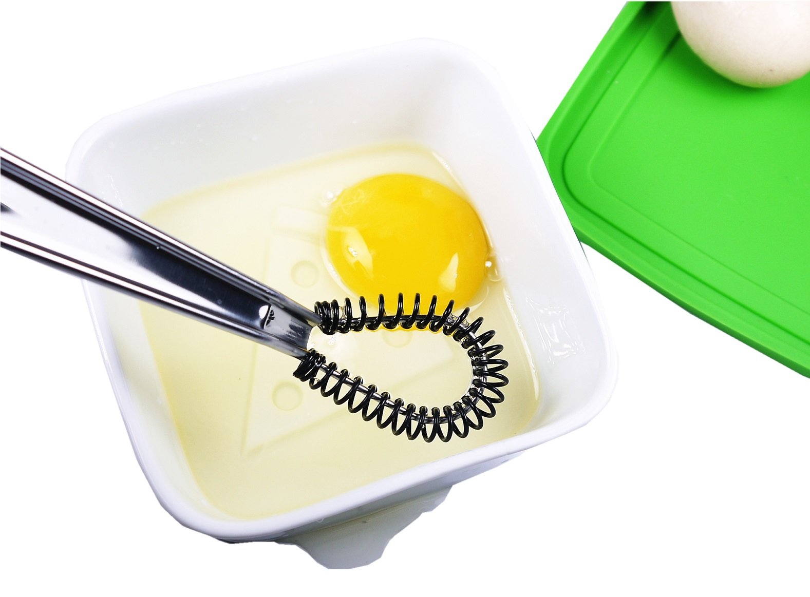 Stainless Steel Mini Spring Egg Beater Silicone Whisk Magic Hand Held Sauce Stirrer Blender Milk Frother Foamer Coffee Mixer (Si