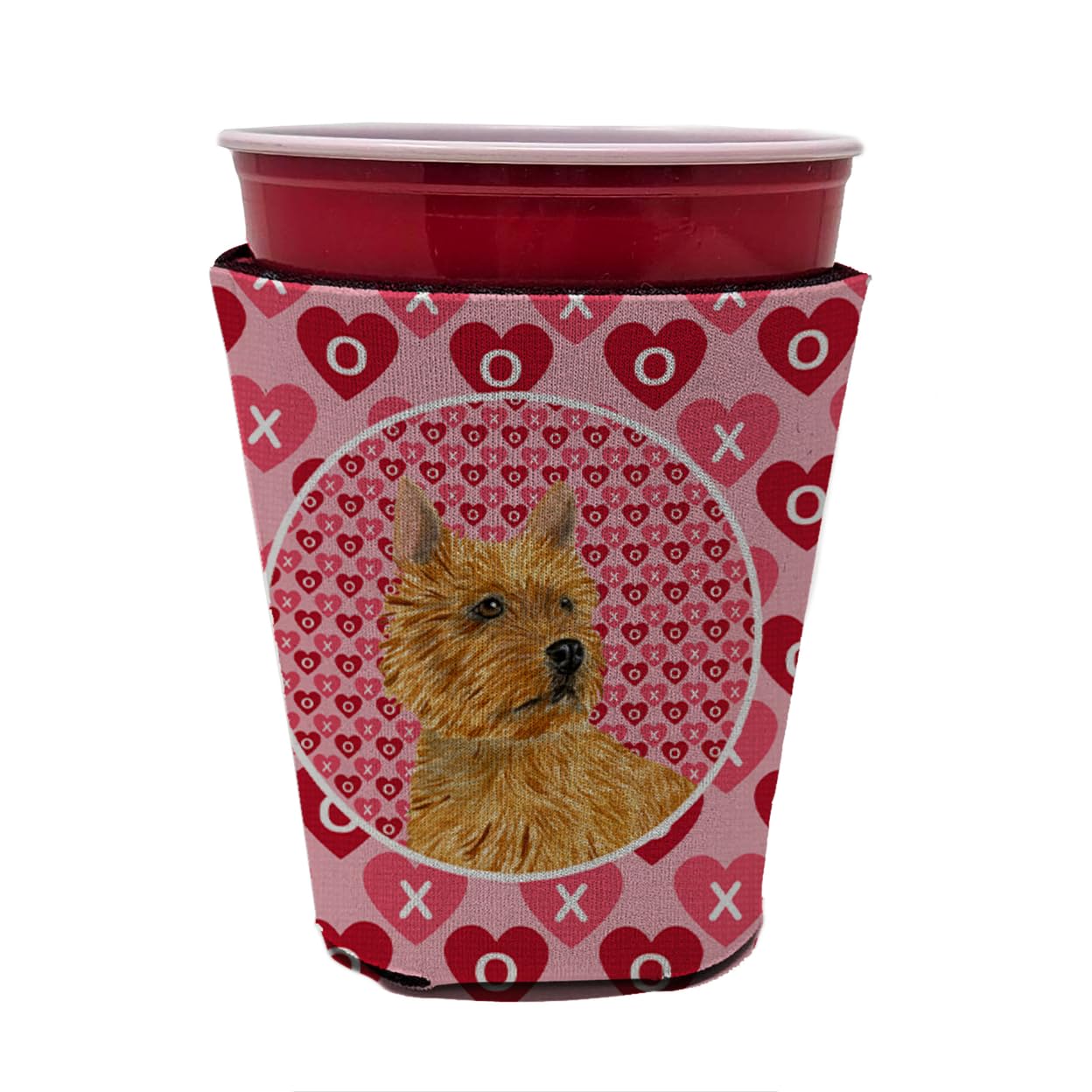 Norwich Terrier  Red Solo Cup Beverage Insulator Hugger