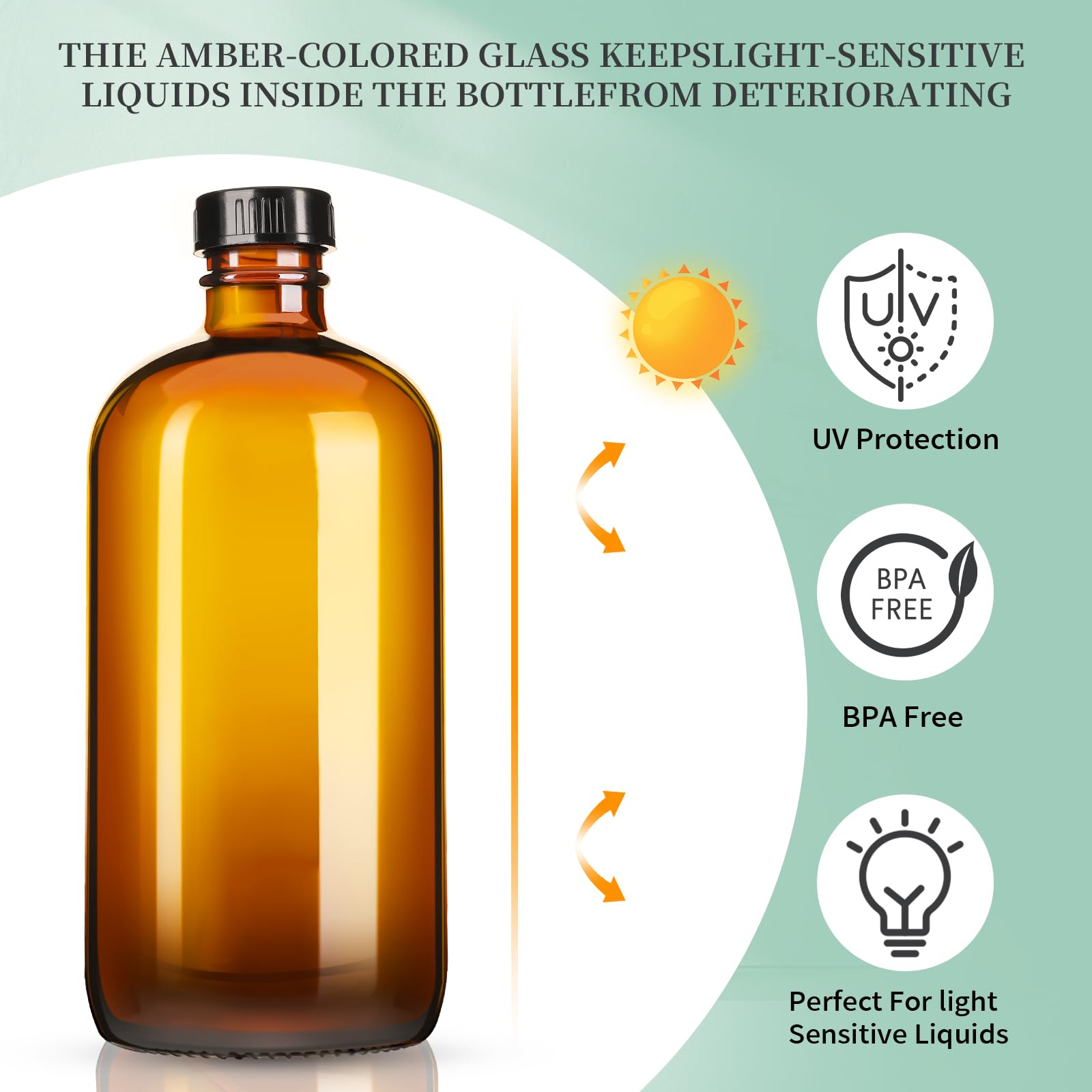 Givameihf 8Oz Amber Glass Spray Bottles,3 Pack Glass Spray Bottles Refillable Empty Bottle With Adjustable Nozzle,Spray Bottle F