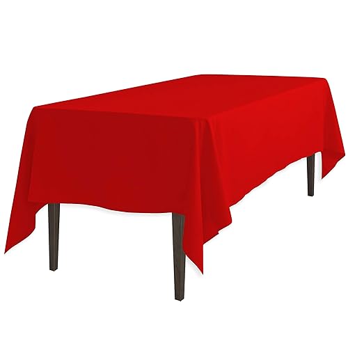 Linentablecloth 60 X 102-Inch Rectangular Polyester Tablecloth Red