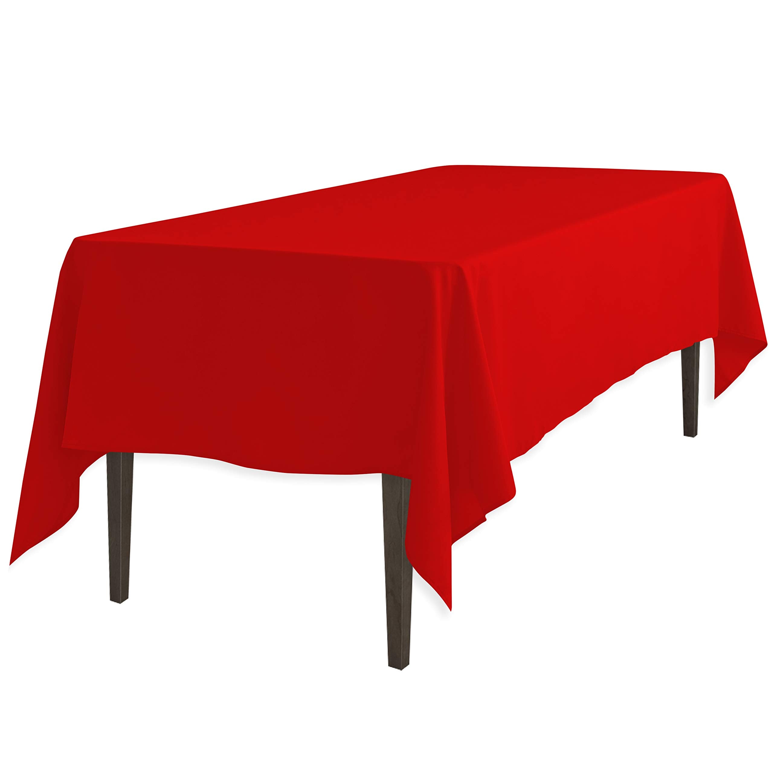 Linentablecloth 60 X 102-Inch Rectangular Polyester Tablecloth Red