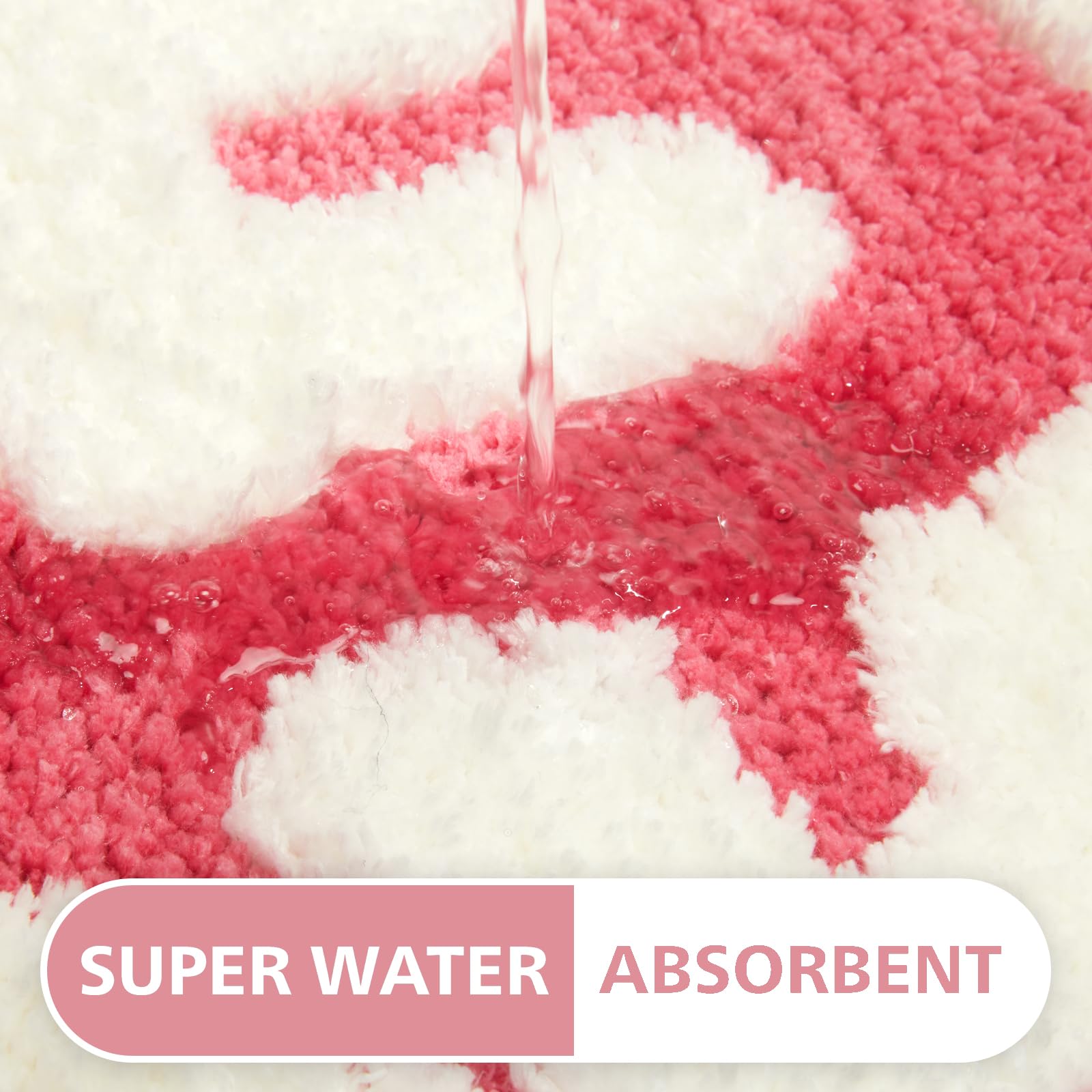 Dyefury Irregular Shaped Get Naked Bath Mat Hot Pink - Fun Bath Mat, Small Preppy Bathroom Decor, Funny Aesthetic Bathroom Rugs