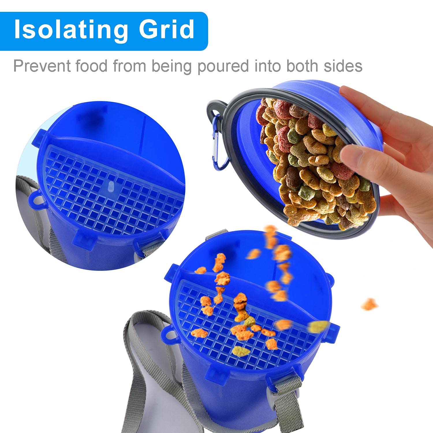 Dog Travel Water Bottle Collapsible Bowls, 2 In 1 Pet Food Container With Collapse Bowls, Outdoor Portable Water Bowls For Walki