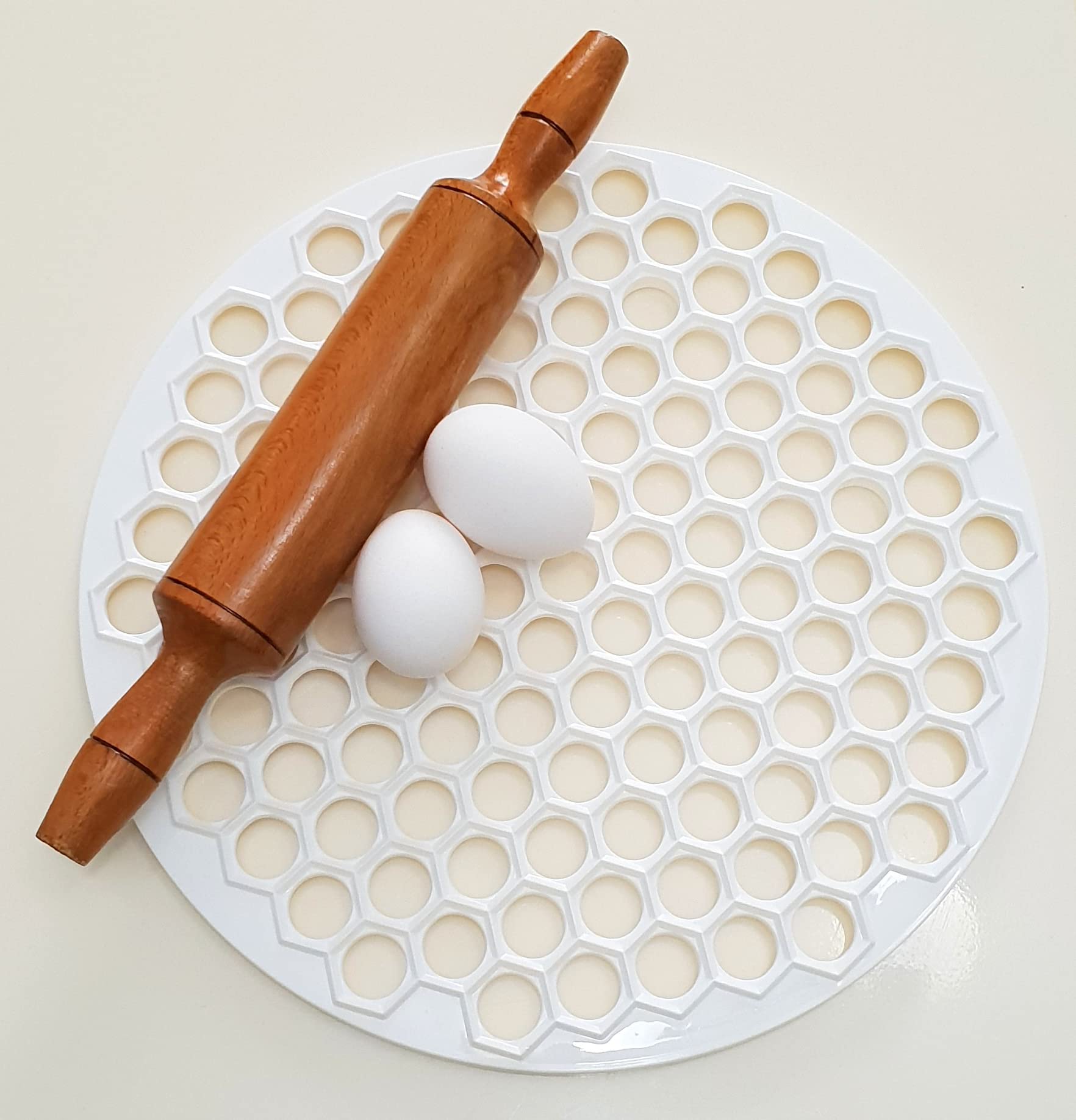 Pratic Circle (Small Holes) Ravioli Mold For Small Ravioli (121 Small Dough Rounds) - 12.5''/32Cm Dough Cutting Apparatus 121 Ho