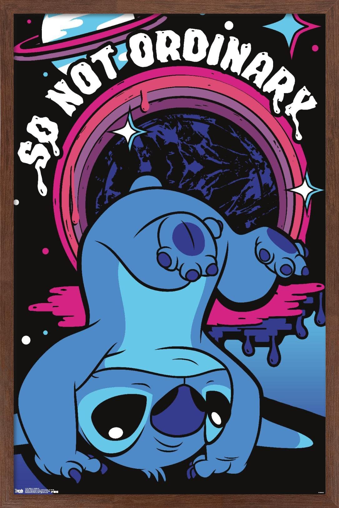 Trends International Disney Lilo And Stitch - Ordinary Wall Poster, 14.725'' X 22.375'', Mahogany Framed Version