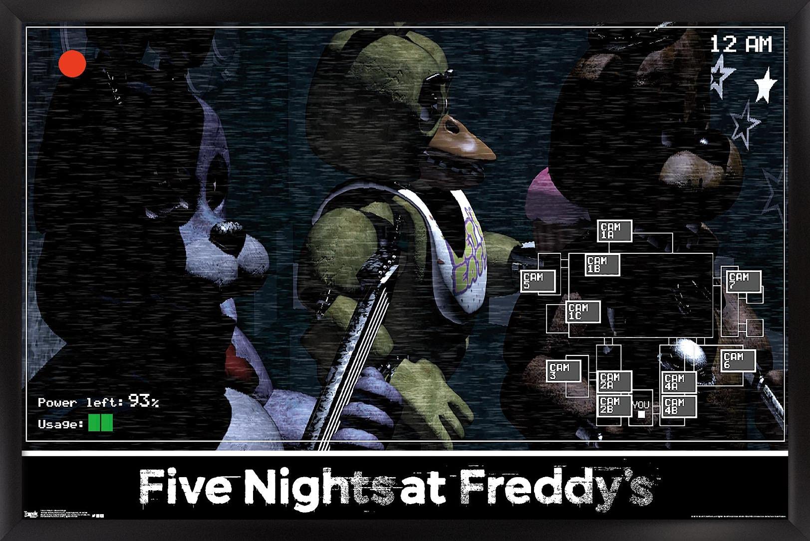 Trends International Five Nights At Freddy'S - Show Stage Wall Poster, 14.725'' X 22.375'', Black Framed Version