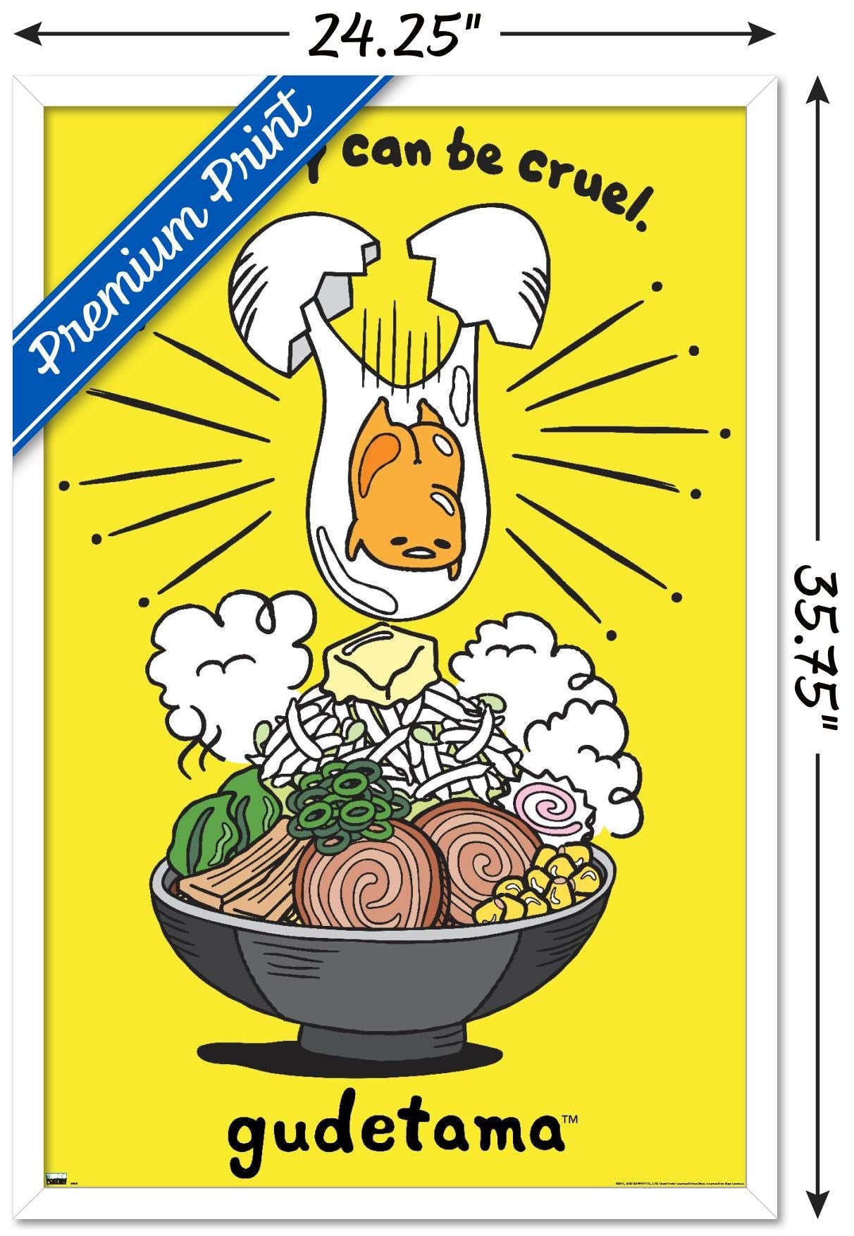 Trends International Gudetama - Gravity Wall Poster, 22.375'' X 34'', White Framed Version