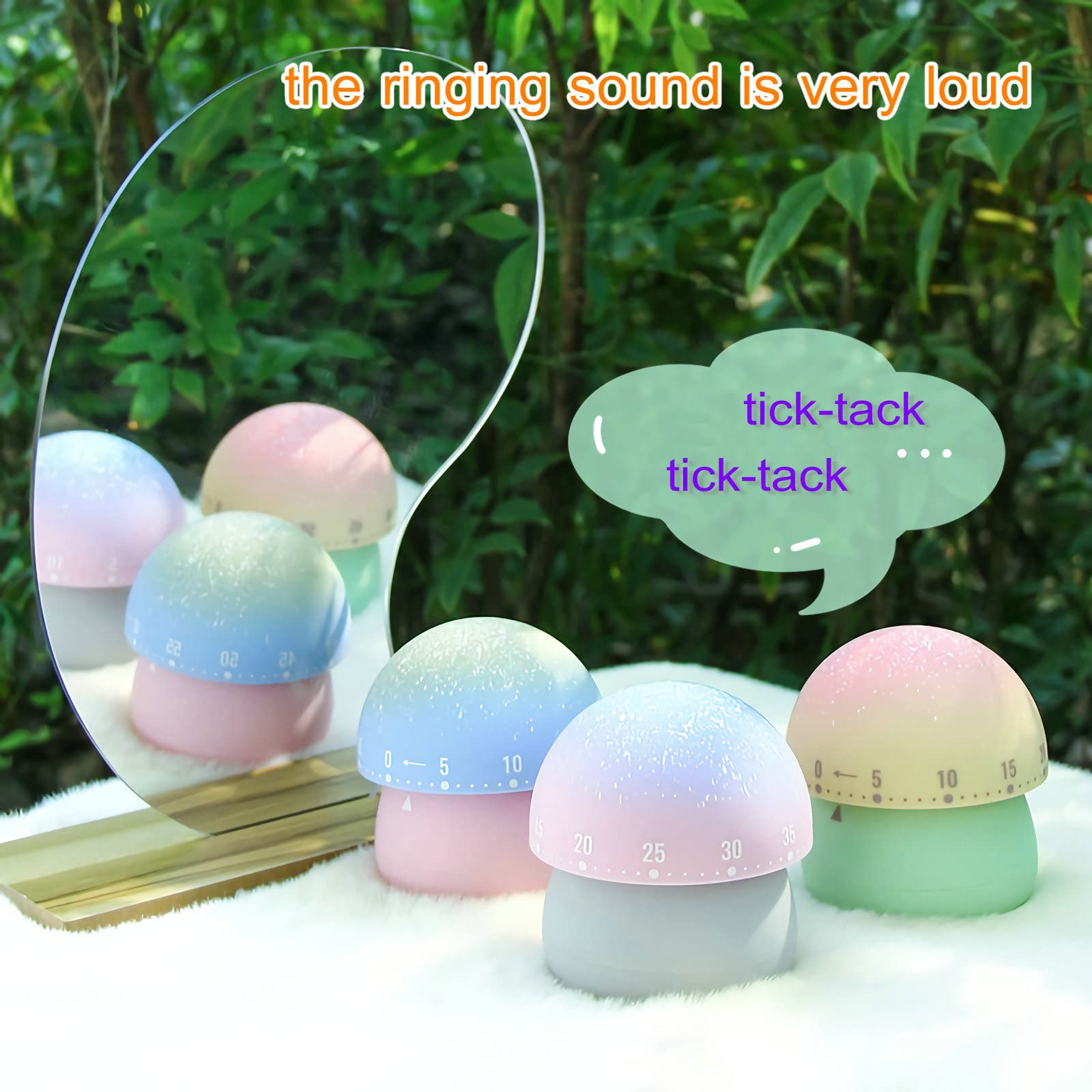 Nuoswek Mechanical Kitchen Timer, Cute Mushroom Timer For Kids, Wind Up 60 Minutes Manual Countdown Timer For Classroom, Home, S