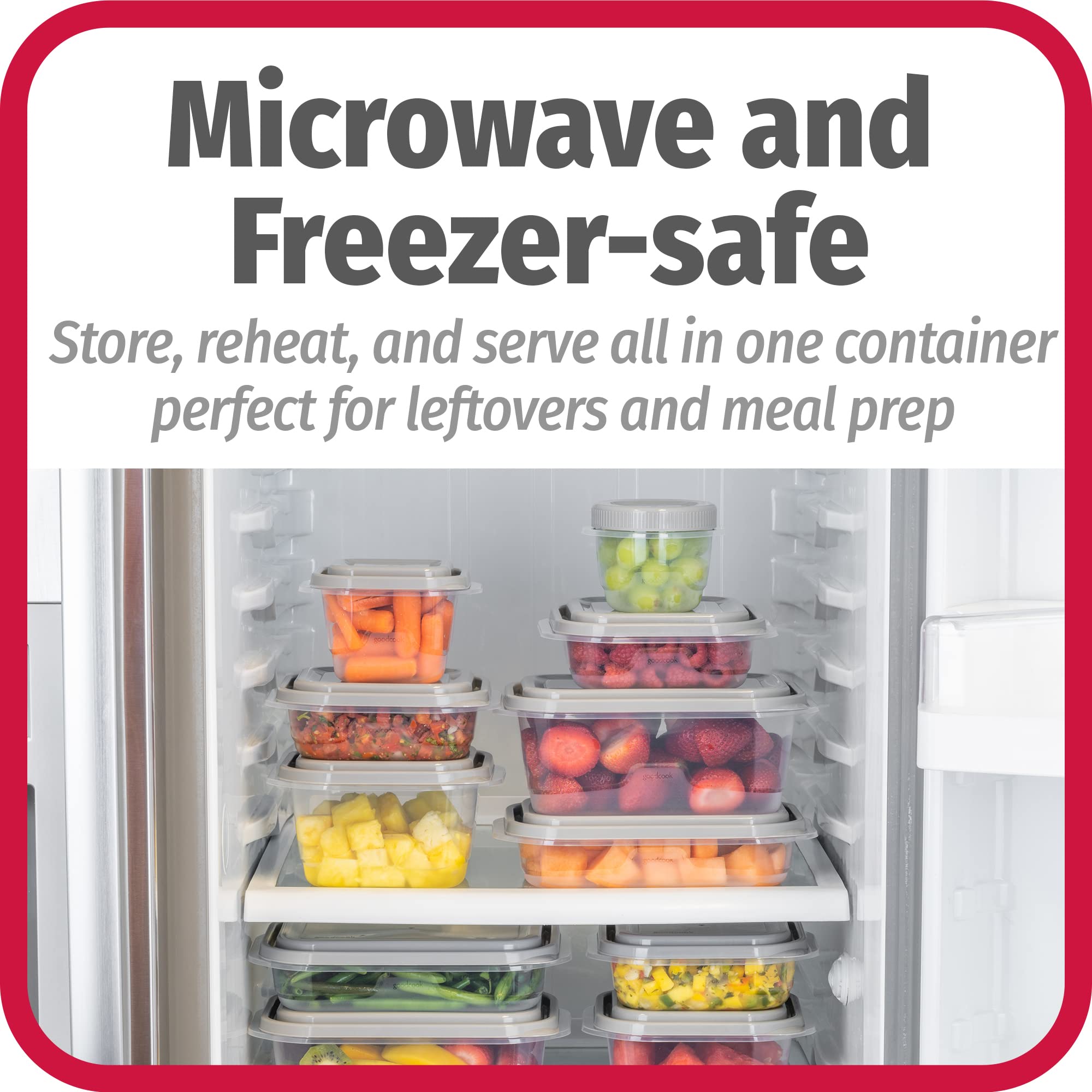 Goodcook Everyware 60Pc Container Set, Bpa Free - 60-Piece Food Container Set, Microwave And Freezer Safe, Embossed Measurements