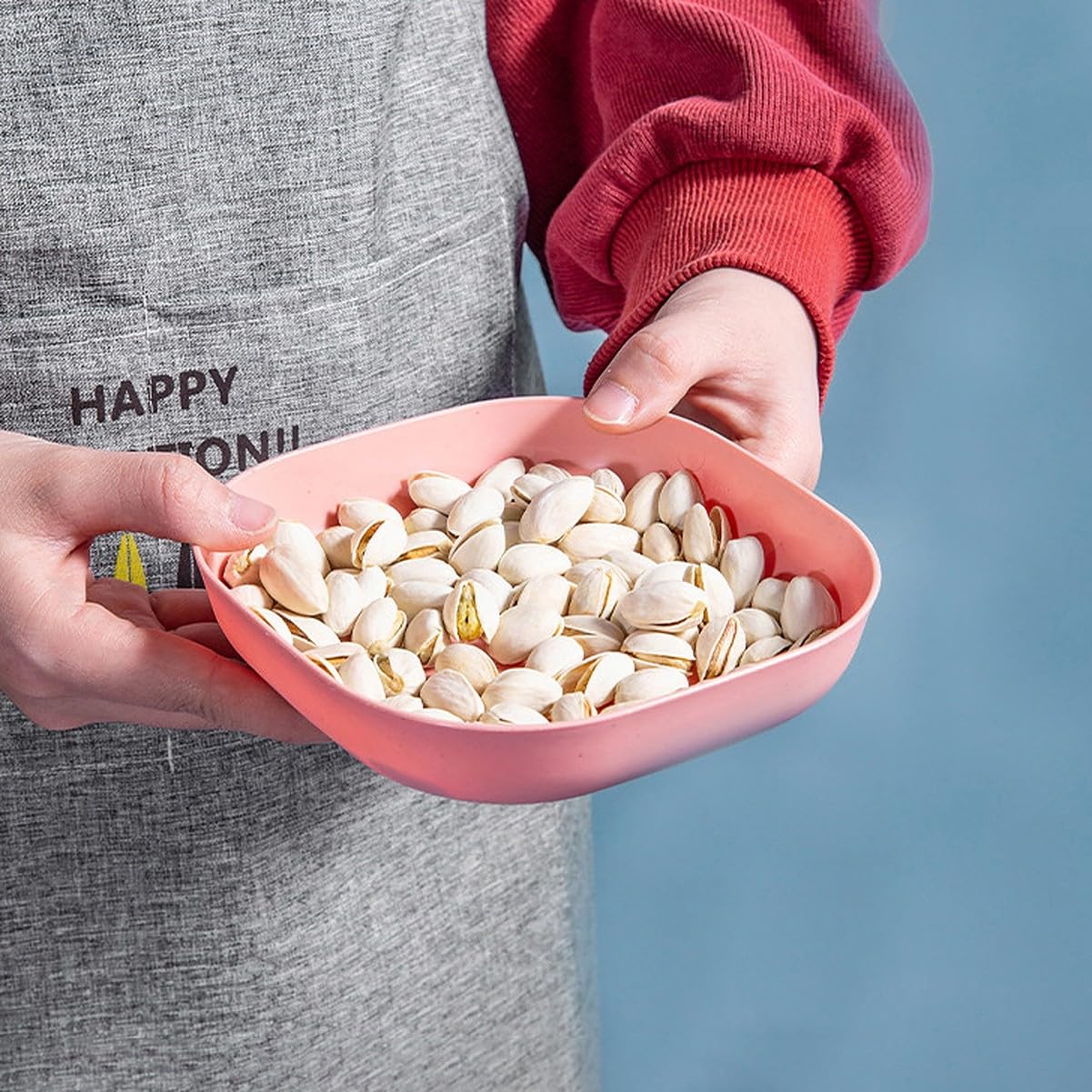 Wolpin Square Plastic Dinner Plate Set (Set Of 10 Pcs) Colorful Snacks Plate/Breakfast Plate With Stand