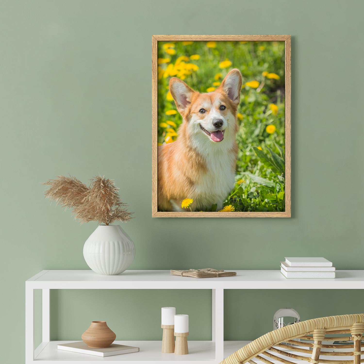 Nwt Custom Framed Poster Prints With Your Any Photos, Personalized Canvas Pictures For Wall To Print Framed - 11''X14'' Natural