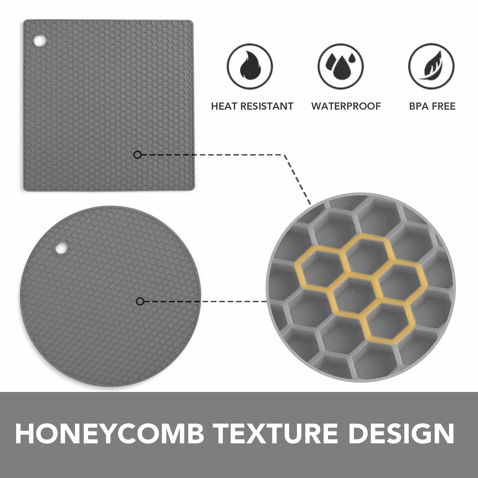 Joyhalo Trivets For Hot Dishes - Hot Pads For Kitchen, Silicone Pot Holders For Hot Pots And Pans, Silicone Mats For Kitchen Cou