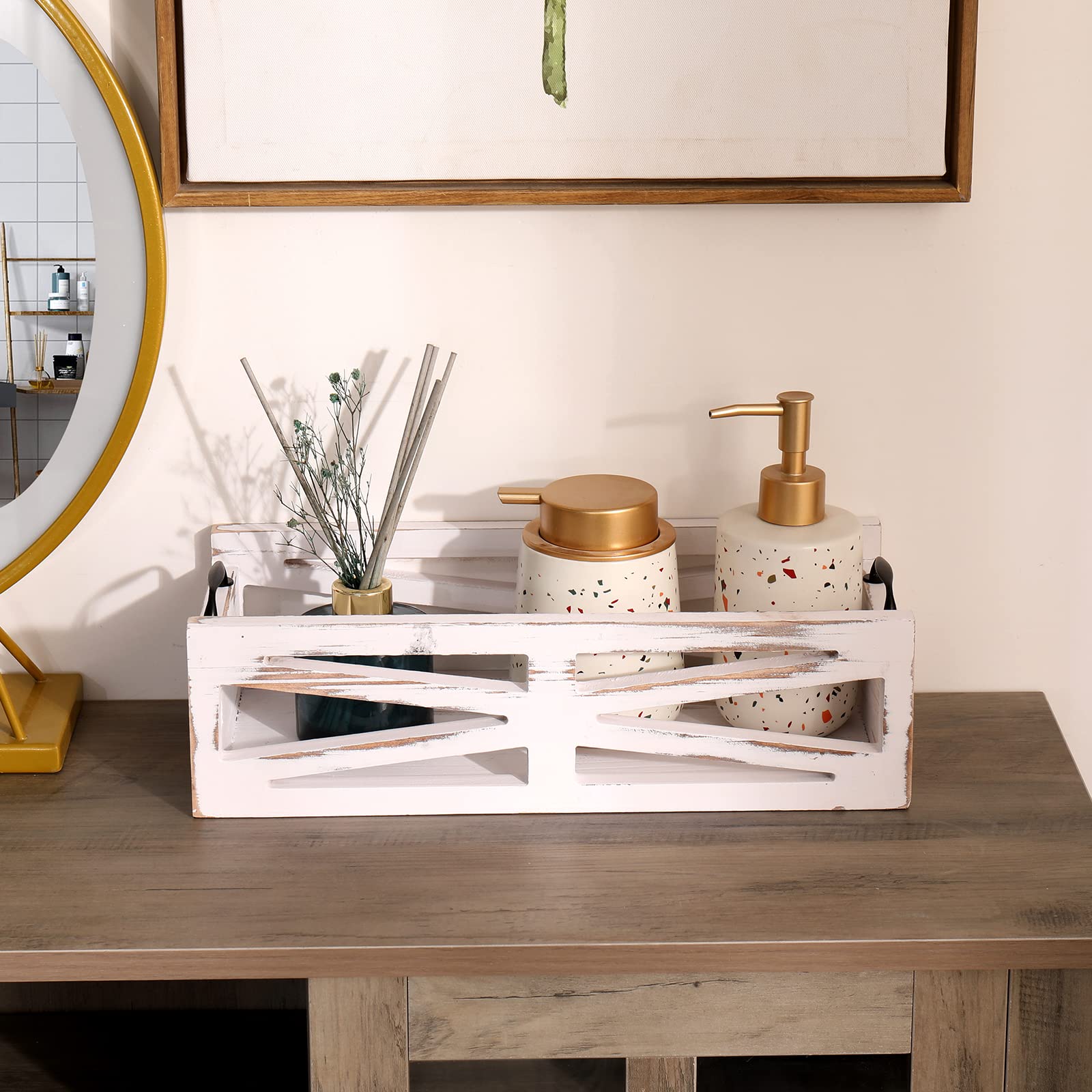 Bathroom Decor Box Toilet Paper Holder Wood Toilet Tank Box Toilet Paper Storage Basket,Farmhouse Kitchen Utensil Holder Caddy,