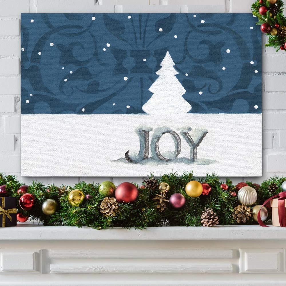 Renditions Gallery Canvas Nature Wall Art Home Paintings & Prints Joyful Snowy Christmas Tree Glam Modern Romantic Abstract Deco