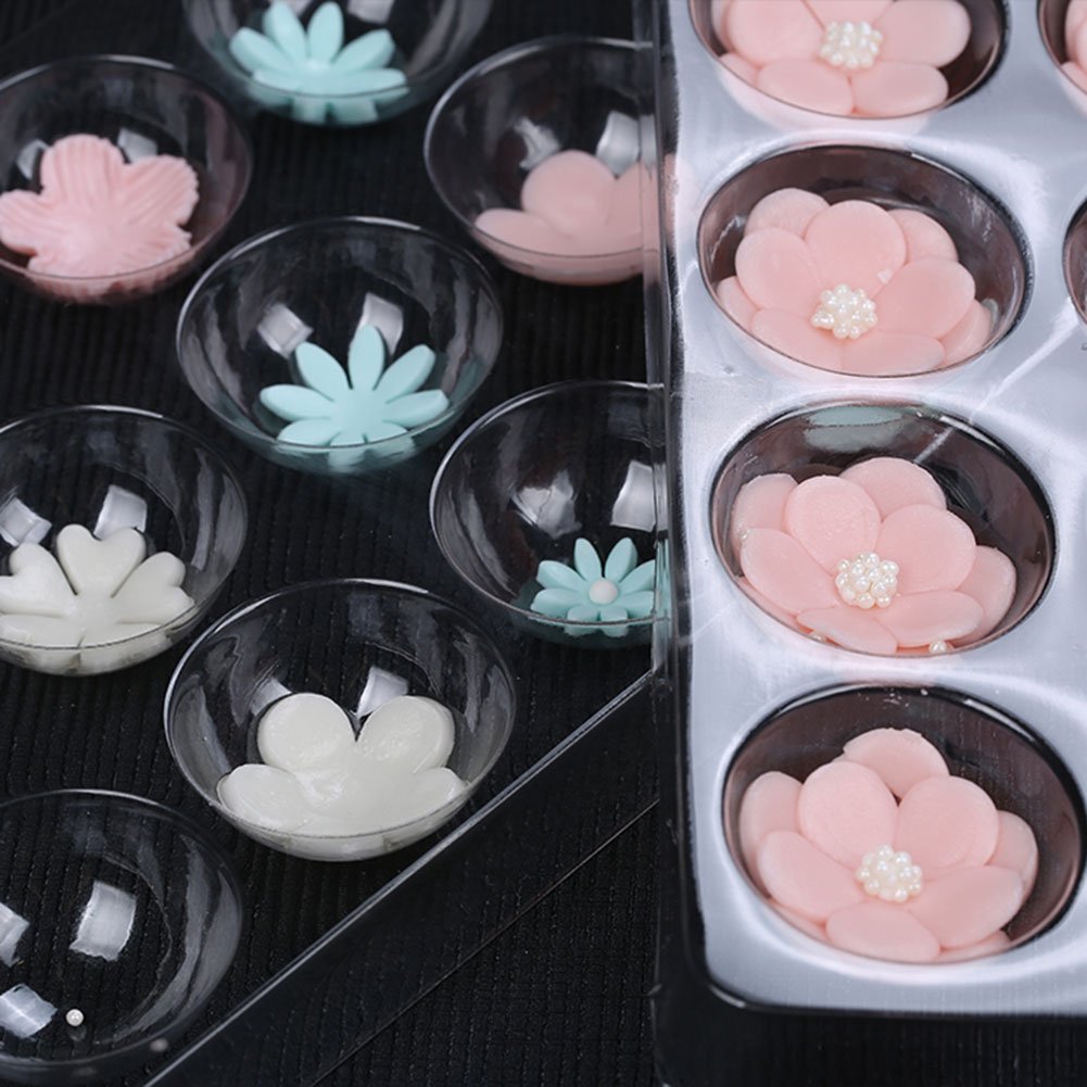 2 Pcs Set 15 Cavity Sugar Flower Fondant Drying Shaping Plate Plastic Sugar Flower Fondant Forming Shaping Mold-No Flower