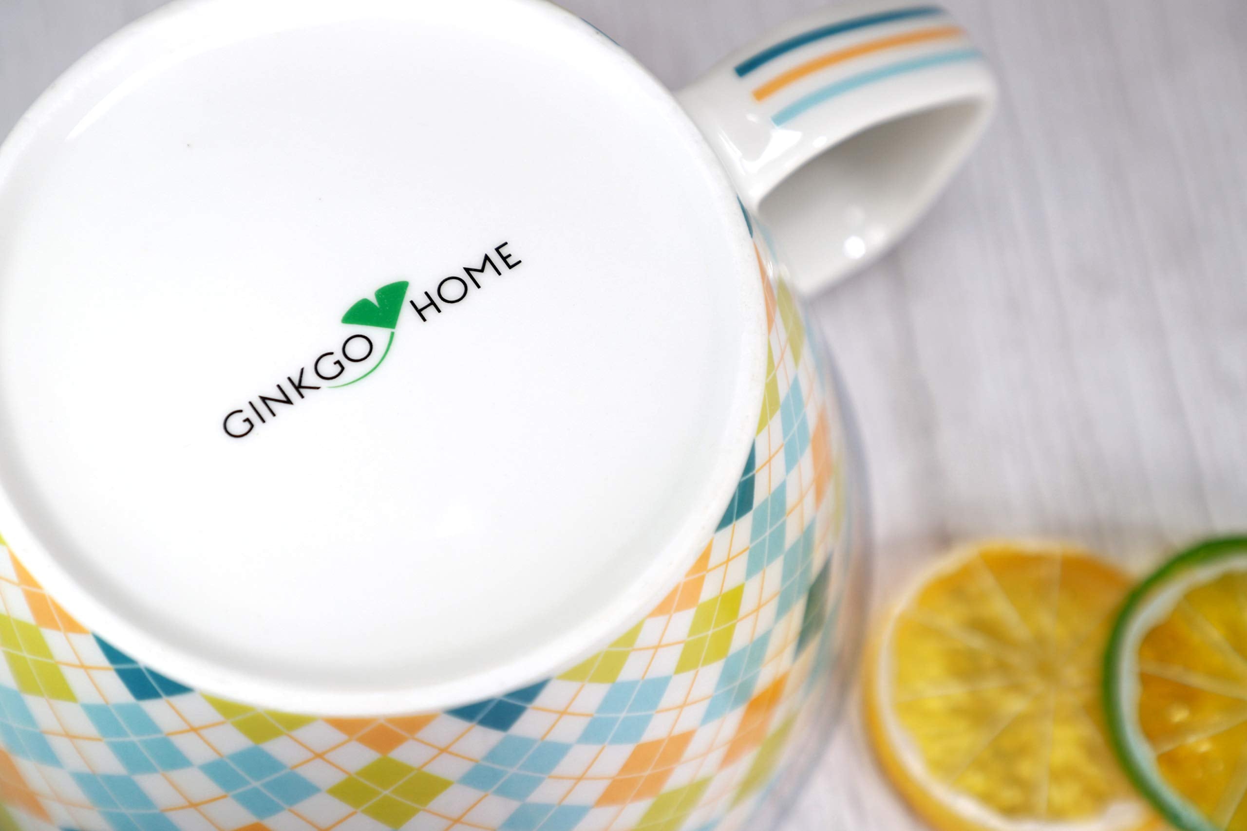 Ginkgohome Unique Shape Microwavable Ceramic Noodle Bowl With Handle And Seal Fine Porcelain (Purpleunicorn)