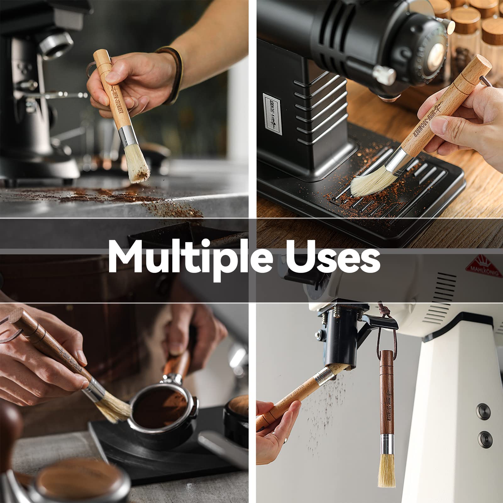 Mhw-3Bomber Air Blower Coffee Grinder Cleaning Tool Camera Dust Clean Coffee Cleaning Brush Walnut Wood Handle Coffee Powder Air