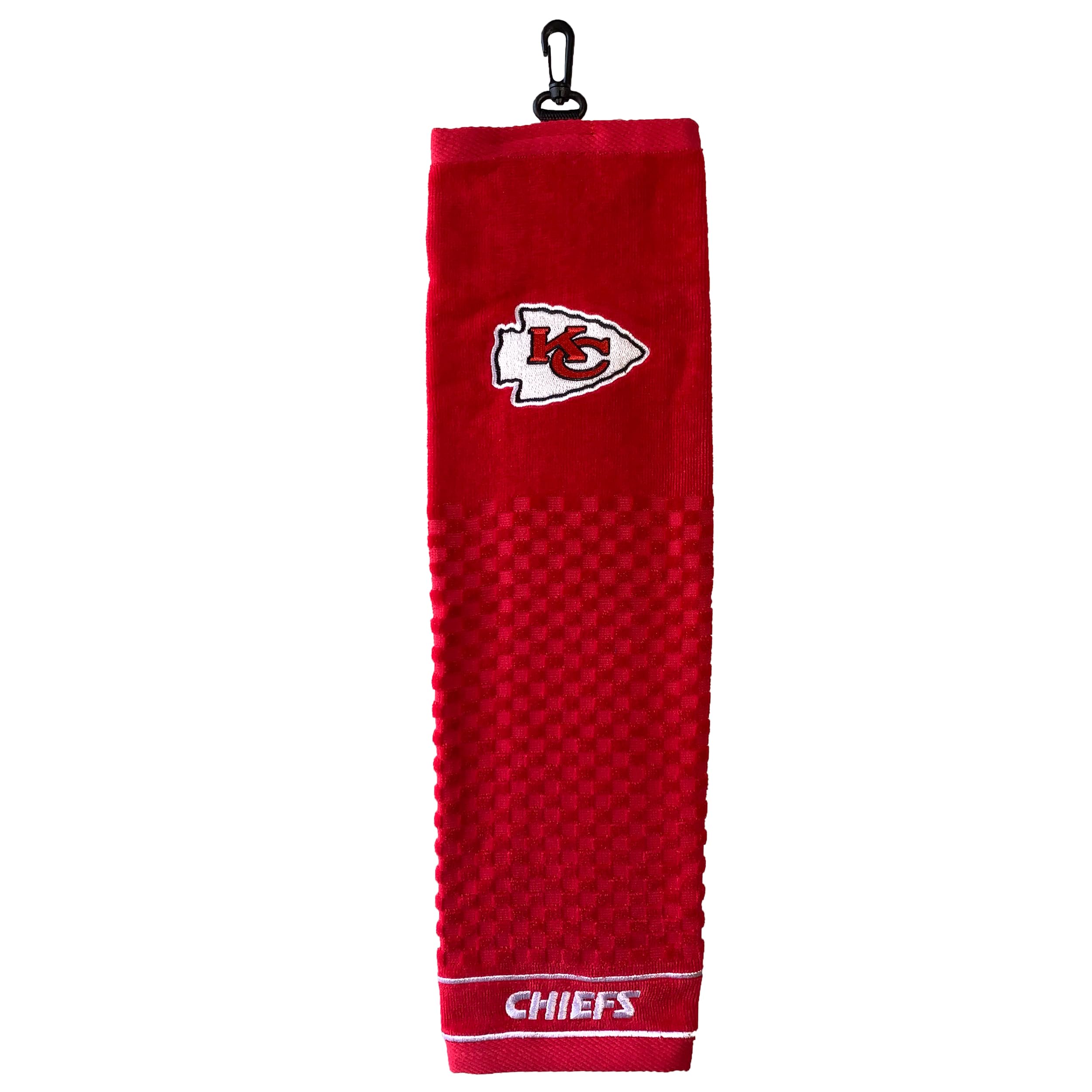 Team Golf Nfl Kansas City Chiefs Embroidered Golf Towel Embroidered Golf Towel, Checkered Scrubber Design, Embroidered Logo