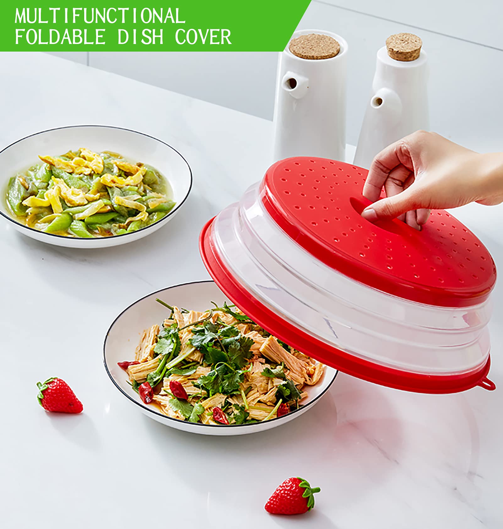 Wenwell Microwave Splatter Cover For Food,Micowave Cooking Splash Guard,Kitchen Dish Bowl Plate Proof Lid,Dishwasher-Safe,Bpa-Fr