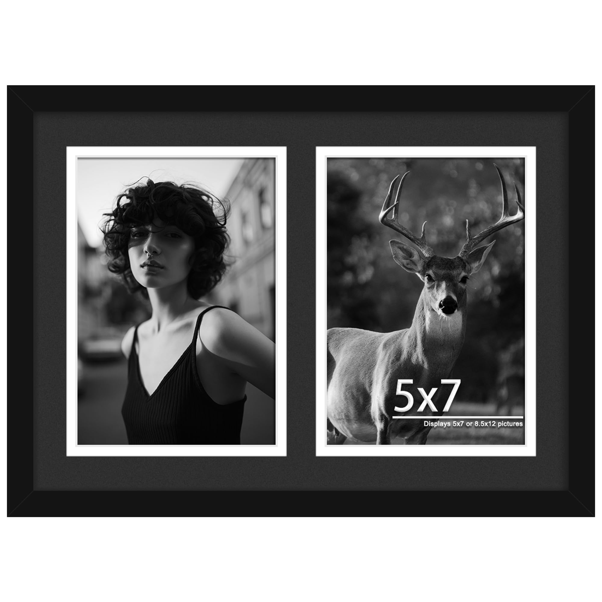 DUENPY 8.5x12 Collage Picture Frame, 5x7 Collage Picture Frame, Displays Double 5x7 inch Photos, Wall Decor Wall Hanging or Tabl