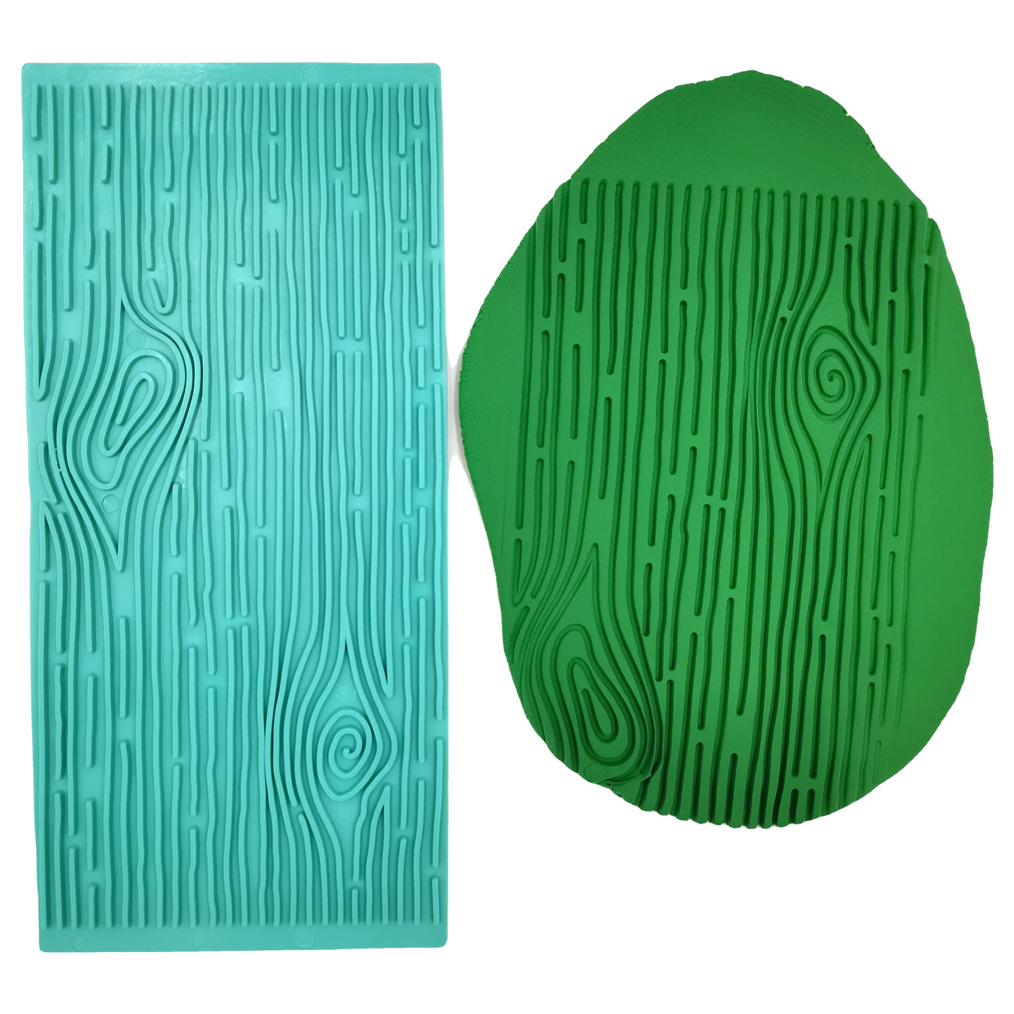 Gobaker Texture 2-Piece Mold Set Tree Bark And Brick Wall Impression Moulds Gum Paste Impression Mat Fondant Cake Decorating Gob
