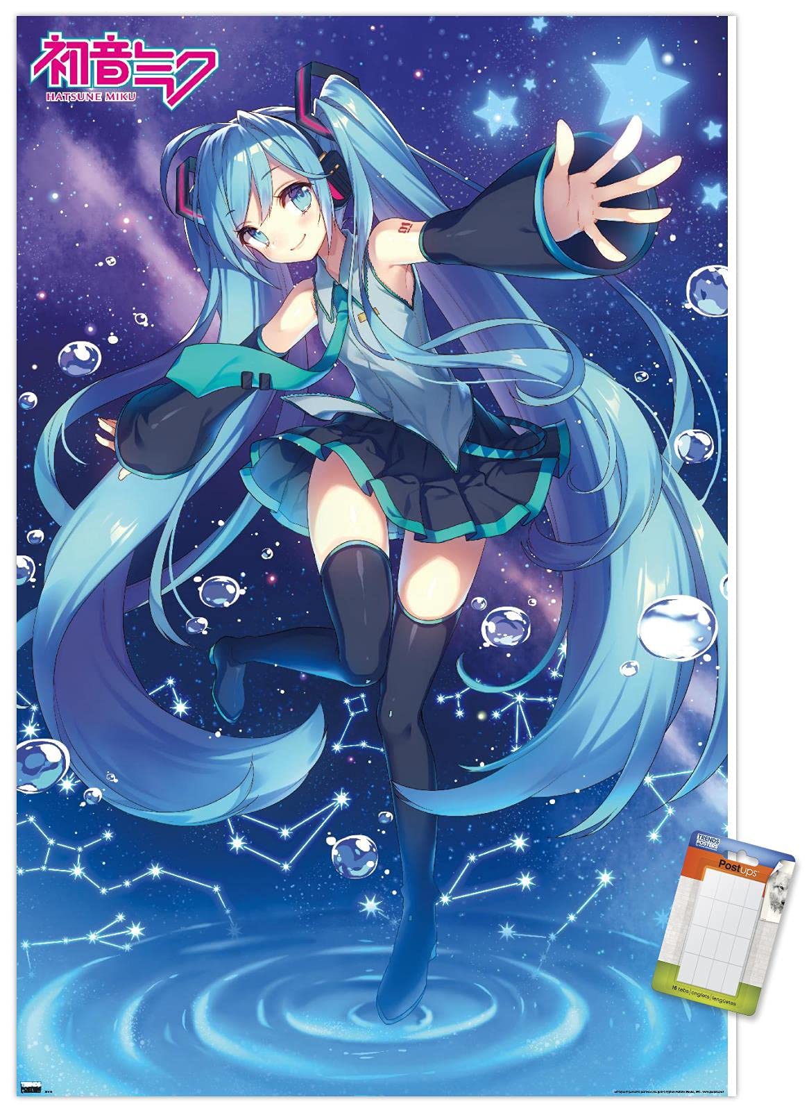 Trends International Hatsune Miku - Stars Wall Poster, 22.37'' X 34.00'', Poster & Mount Bundle