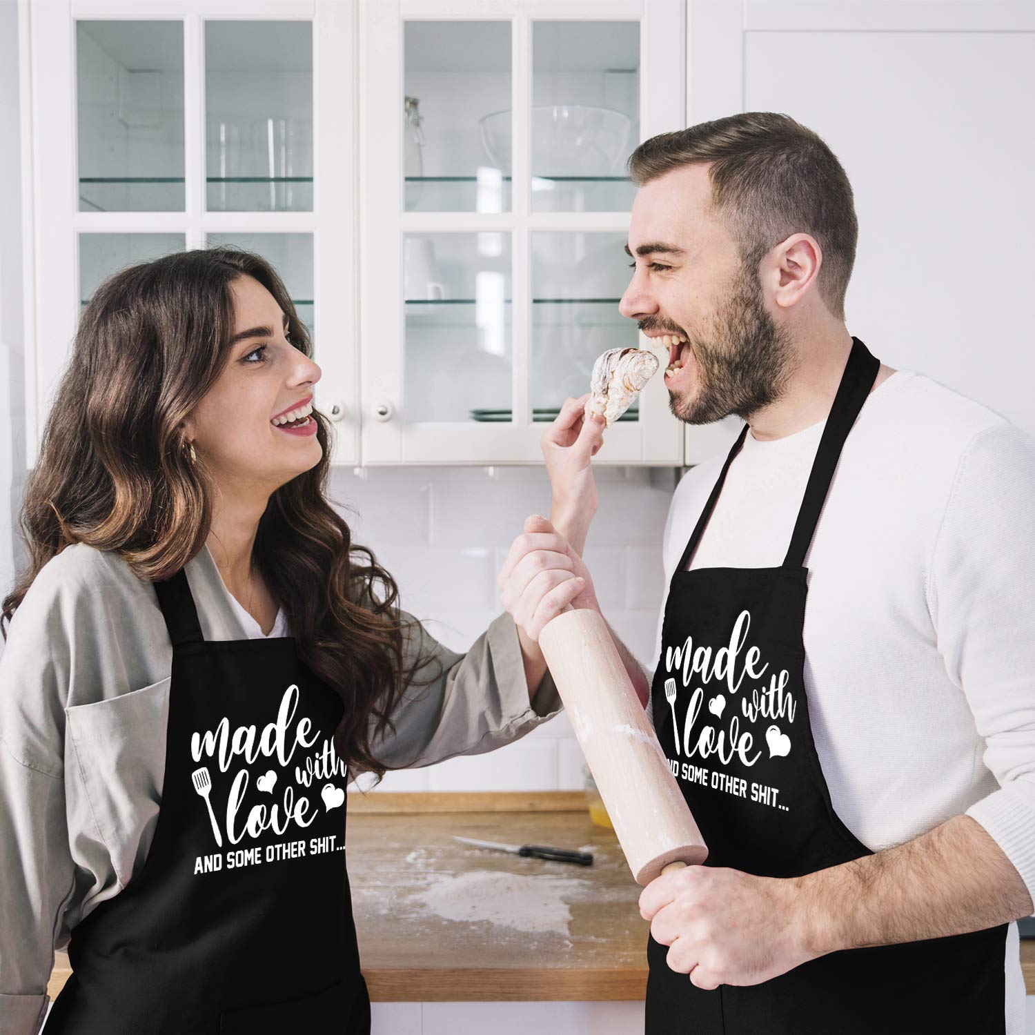 Saukore Funny Aprons For Women Men, Novelty Kitchen Cooking Apron With 2 Pockets, Cute Baking Gifts For Bakers - Birthday Housew