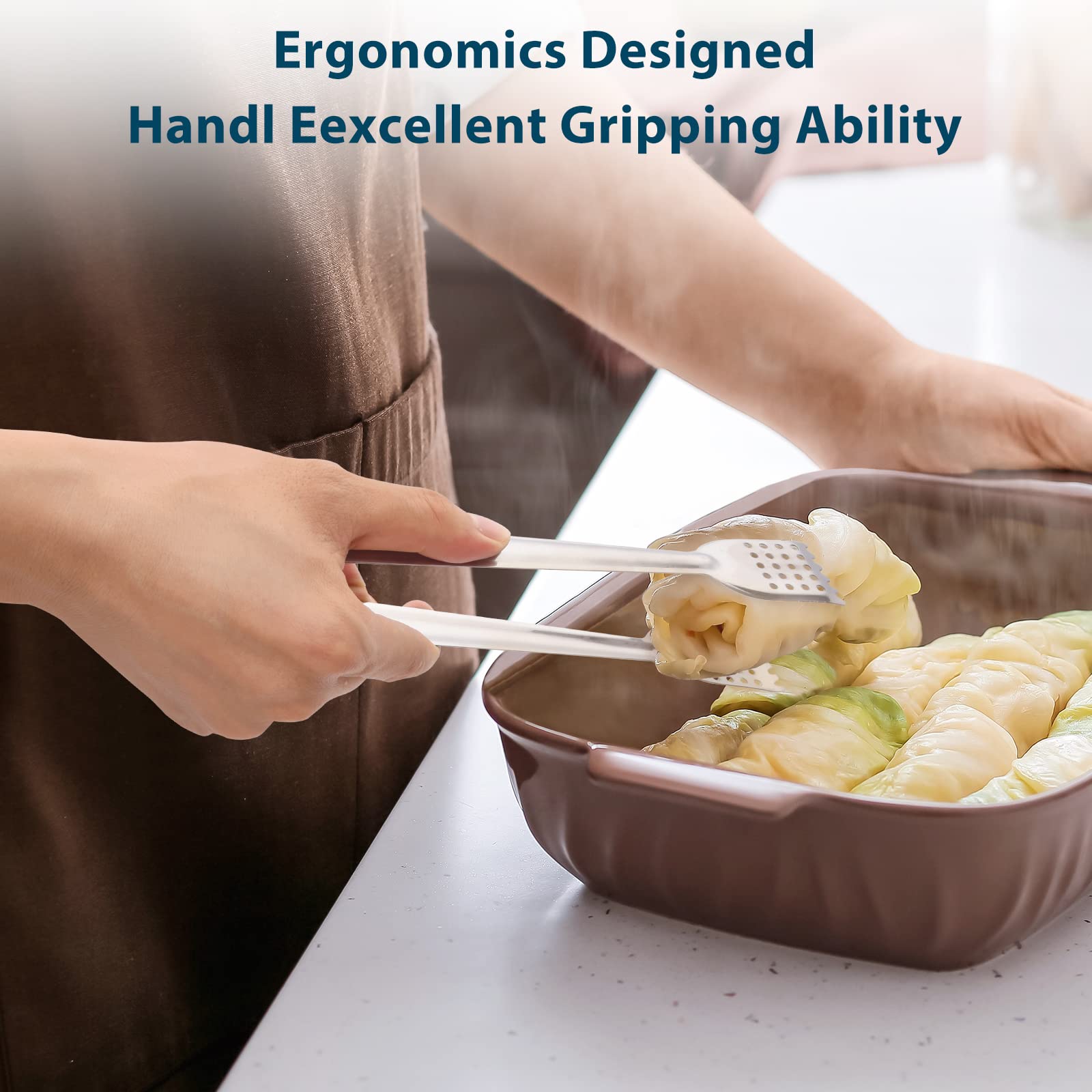 8 Pack Serving Tongs By Tcoin, 7 Inch Functional Small Tongs For Serving Food For Parties And Holiday Get-Togethers, Food Tongs