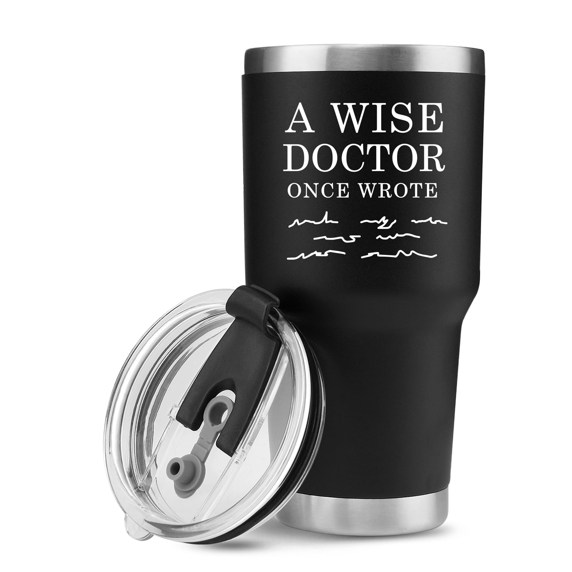 Panvola A Wise Doctor Once Wrote Tumbler Physician Medical Student Dr Travel Mug For Dad Mom Graduation Birthday Christmas Anniv