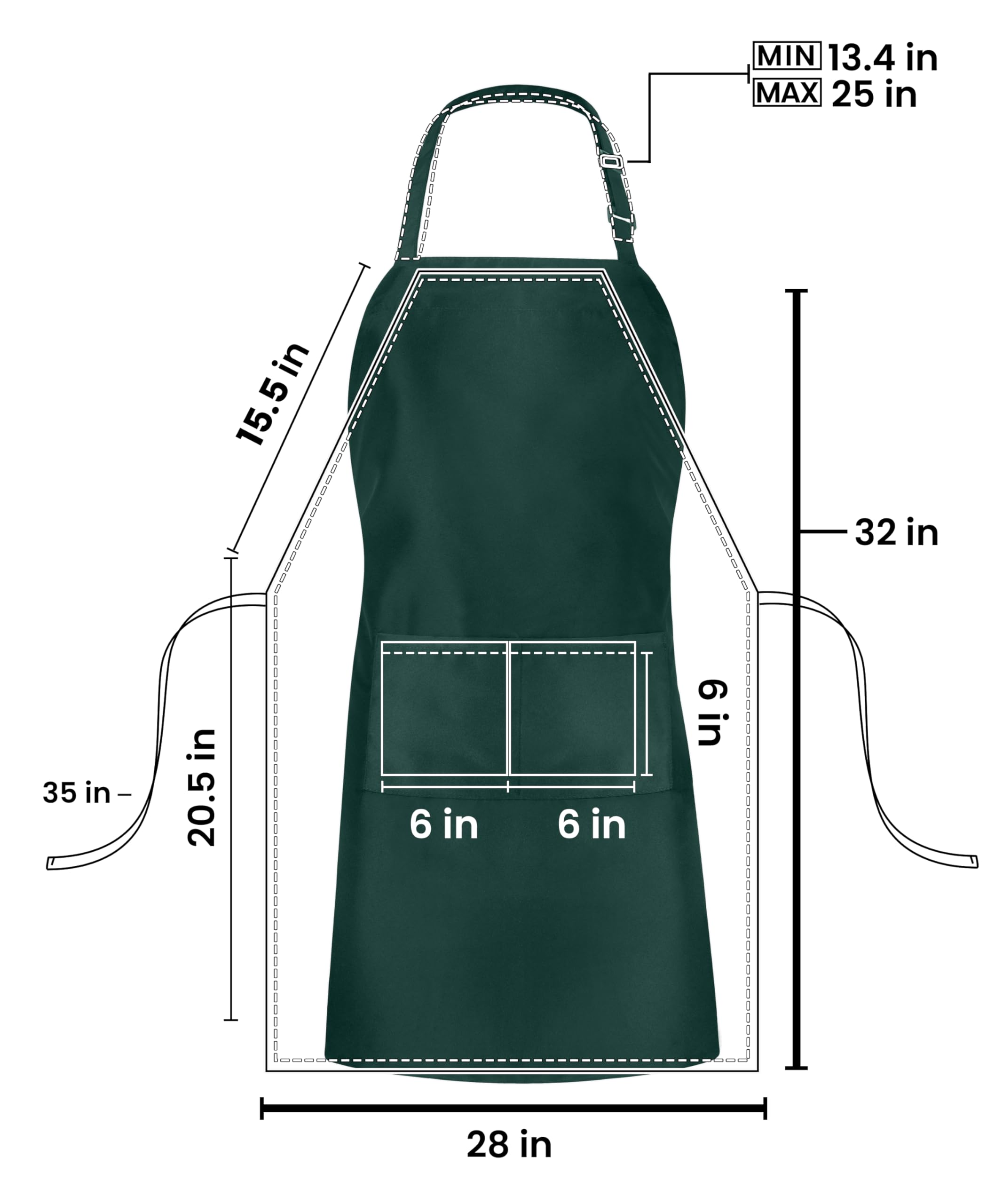 Utopia Kitchen 10 Pack Bib Apron, Unisex Adjustable Aprons With 2 Pockets, Waterdrop Resistant Cooking Kitchen Chef Apron For Me