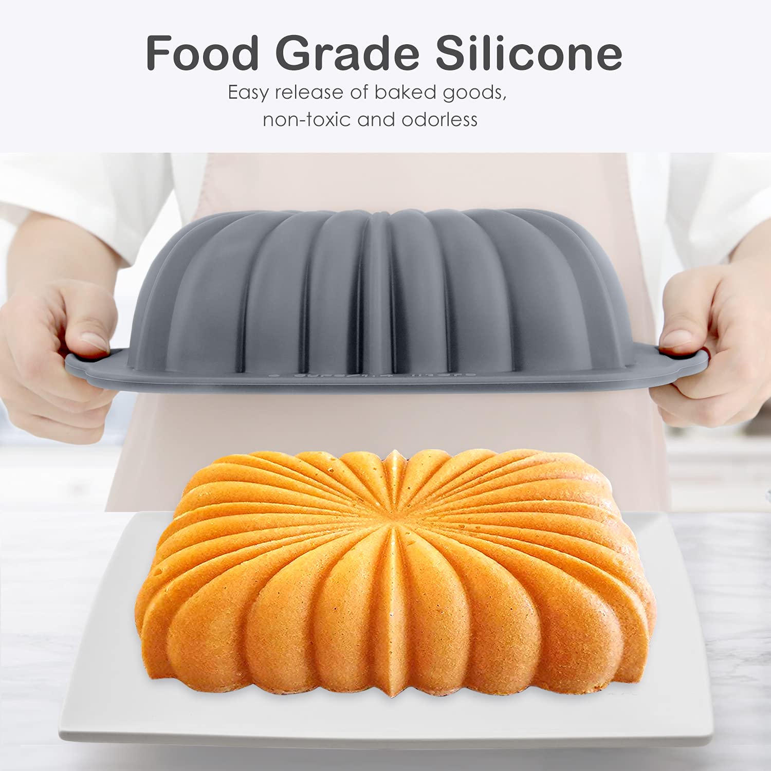 Chicrinum Silicone Bread Loaf Pan, Non-Stick Food Grade Silicone Baking Mold, Meatloaf Pan With Metal Reinforced Frame More Stre