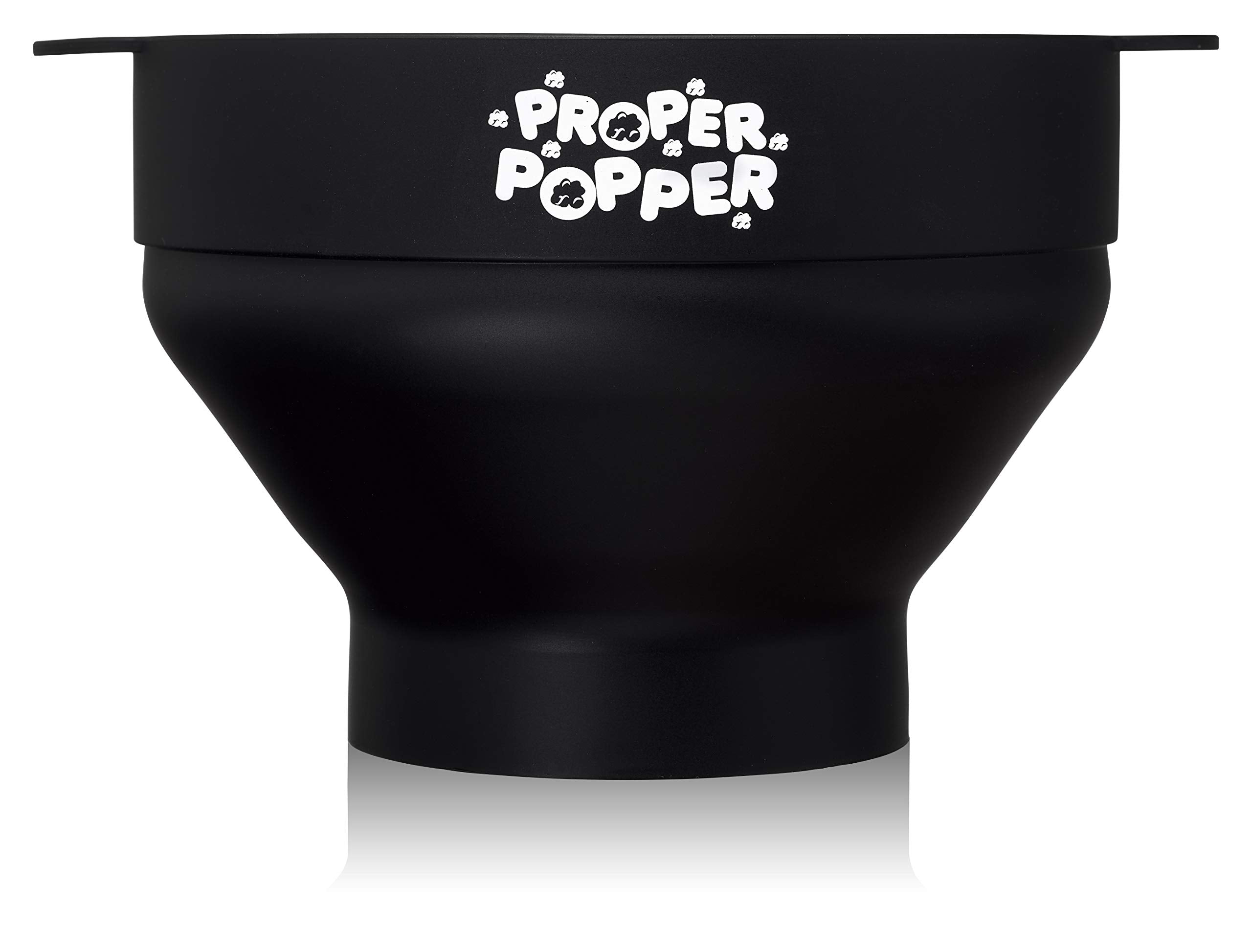 The Original Proper Popper Microwave Popcorn Popper, Silicone Popcorn Maker, Collapsible Bowl Bpa Free & Dishwasher Safe - (Blac