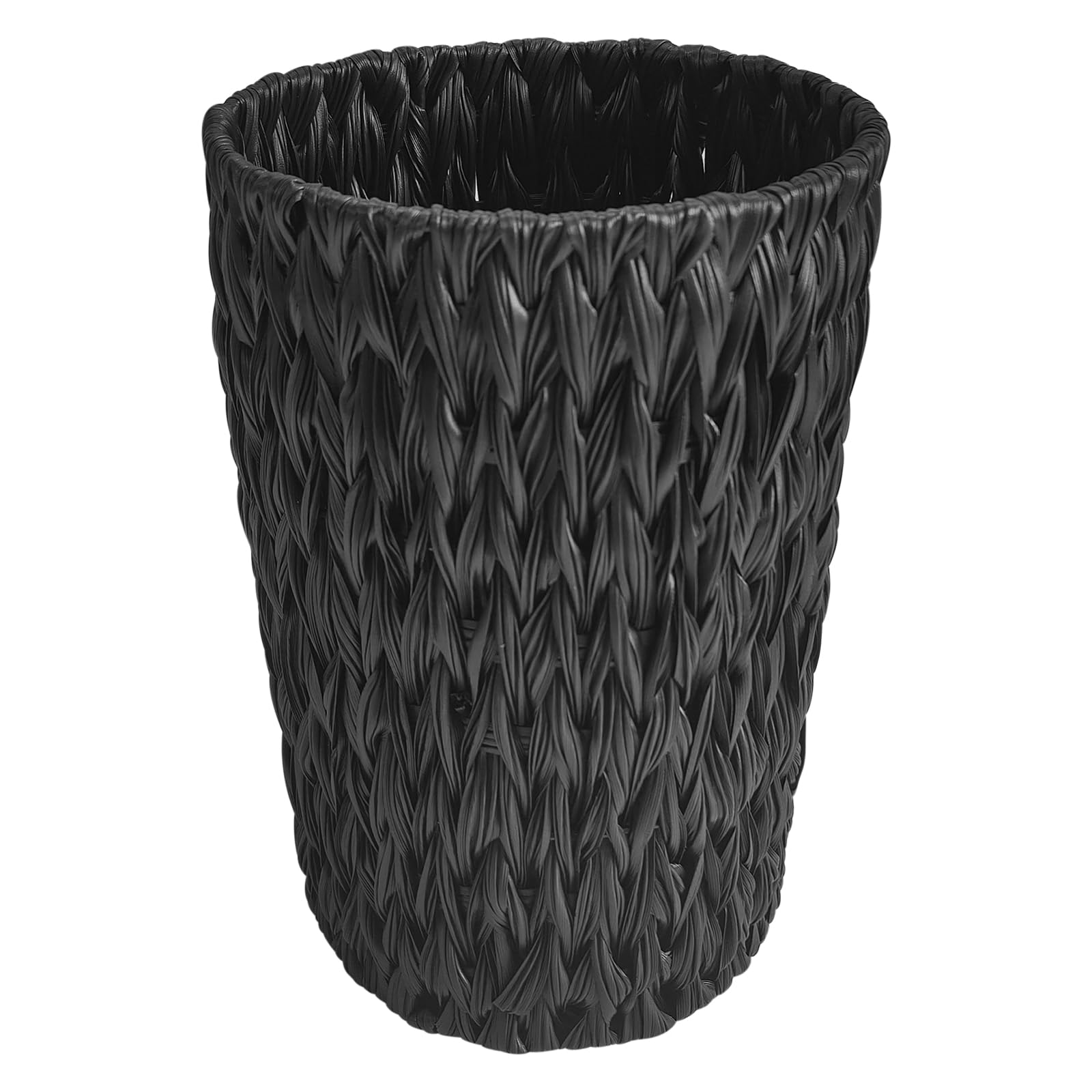 Coeusy Wicker Trash Can,Small Trash Can,Handwoven Waterproof Wicker Trash Basket,Round Garbage Can,Compact Waste Basket For Bath