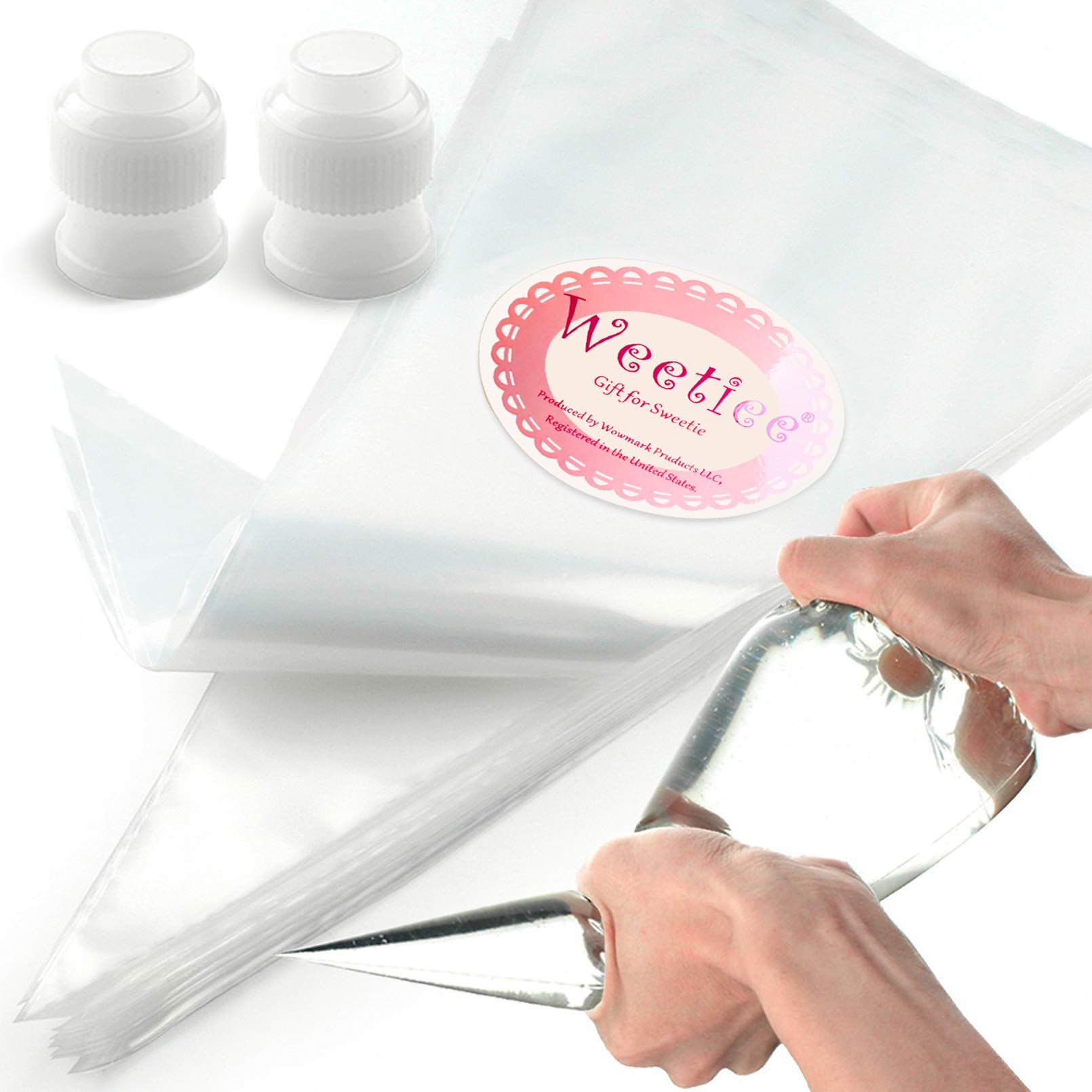 Weetiee Pastry Piping Bags -100 Pack-12-Inch Disposable Cake Decorating Bags Anti-Burst Cupcake Icing Bags For All Size Tips Cou