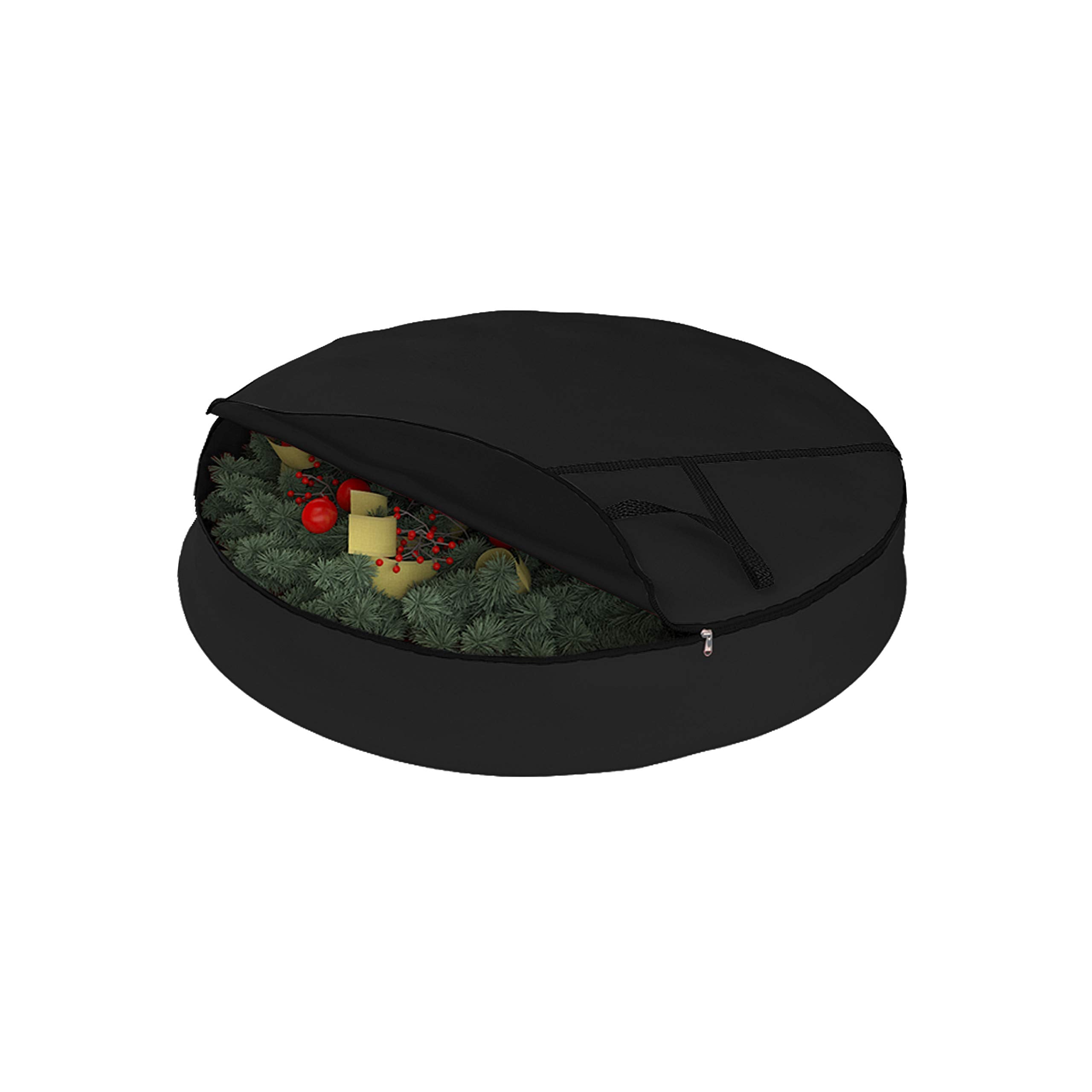 Covers & All Christmas Wreath Storage Bag 12 Oz With Carrying Handle & Dual Zipper - 100% Water Resistant Durable Material Stora