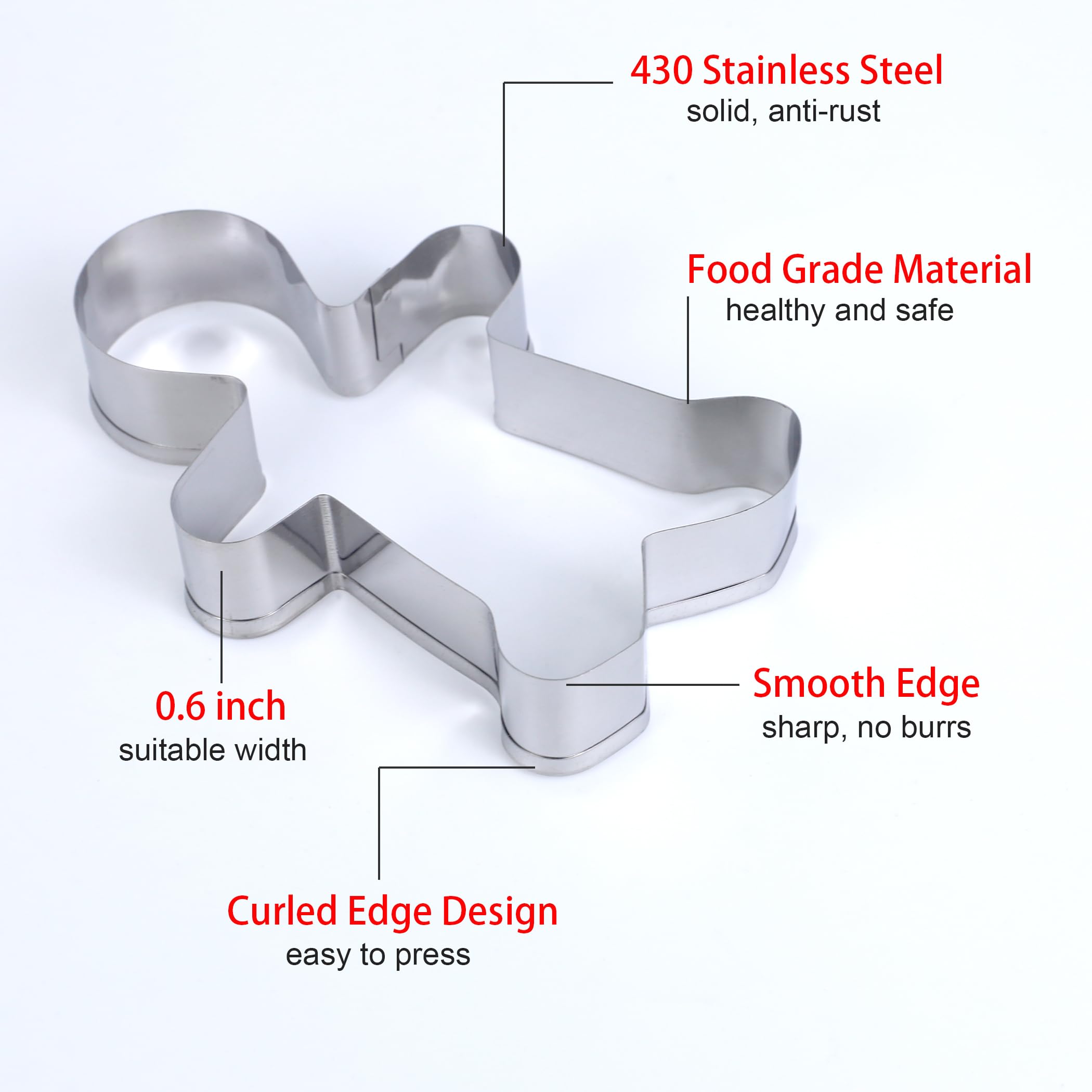 Small Christmas Cookie Cutters Set, 6 Pcs Stainless Steel Metal Holiday Cookie Cutter For Baking Christmas Tree, Snowflake, Ging