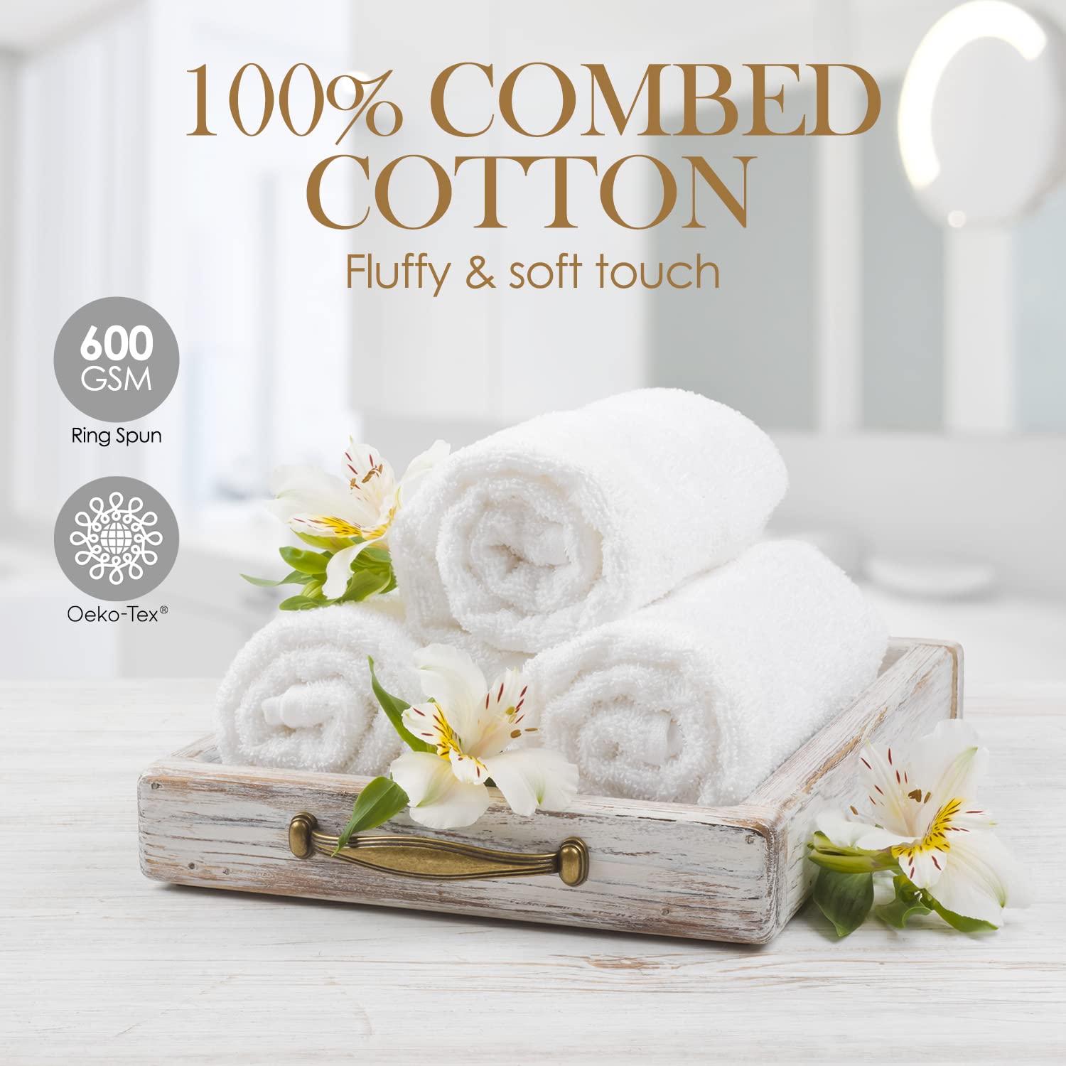 Elaine Karen White Wash Cloths For Your Face - 12 Pack Premium Cotton Washcloths - Hotel & Spa Bathroom Face Towels - 13X13 Face