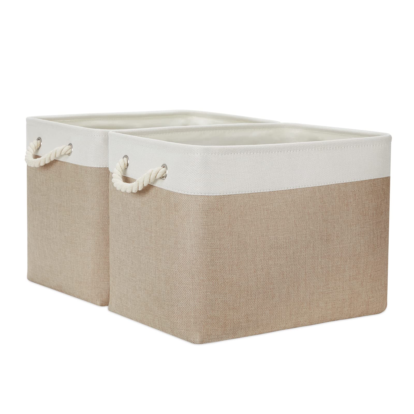 Temary Fabric Storage Baskets 2 Pack Decorative Storage Bins Basket For Gifts Empty Shelf Baskets With Handles For Organizing Ho