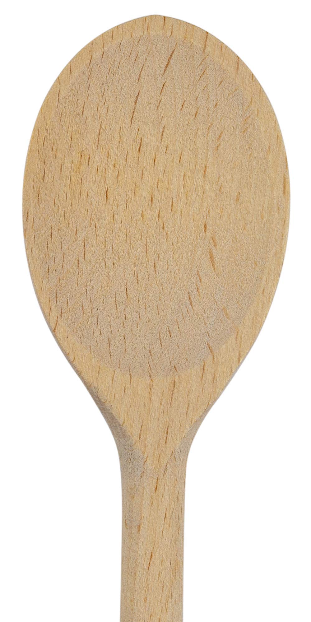 Bicb Wooden Cooking Oval Spoons - 8   , 10   , 12   , 14    Long Mixing Set - Solid Beechwood Cookware - Perfect For Stirring, M