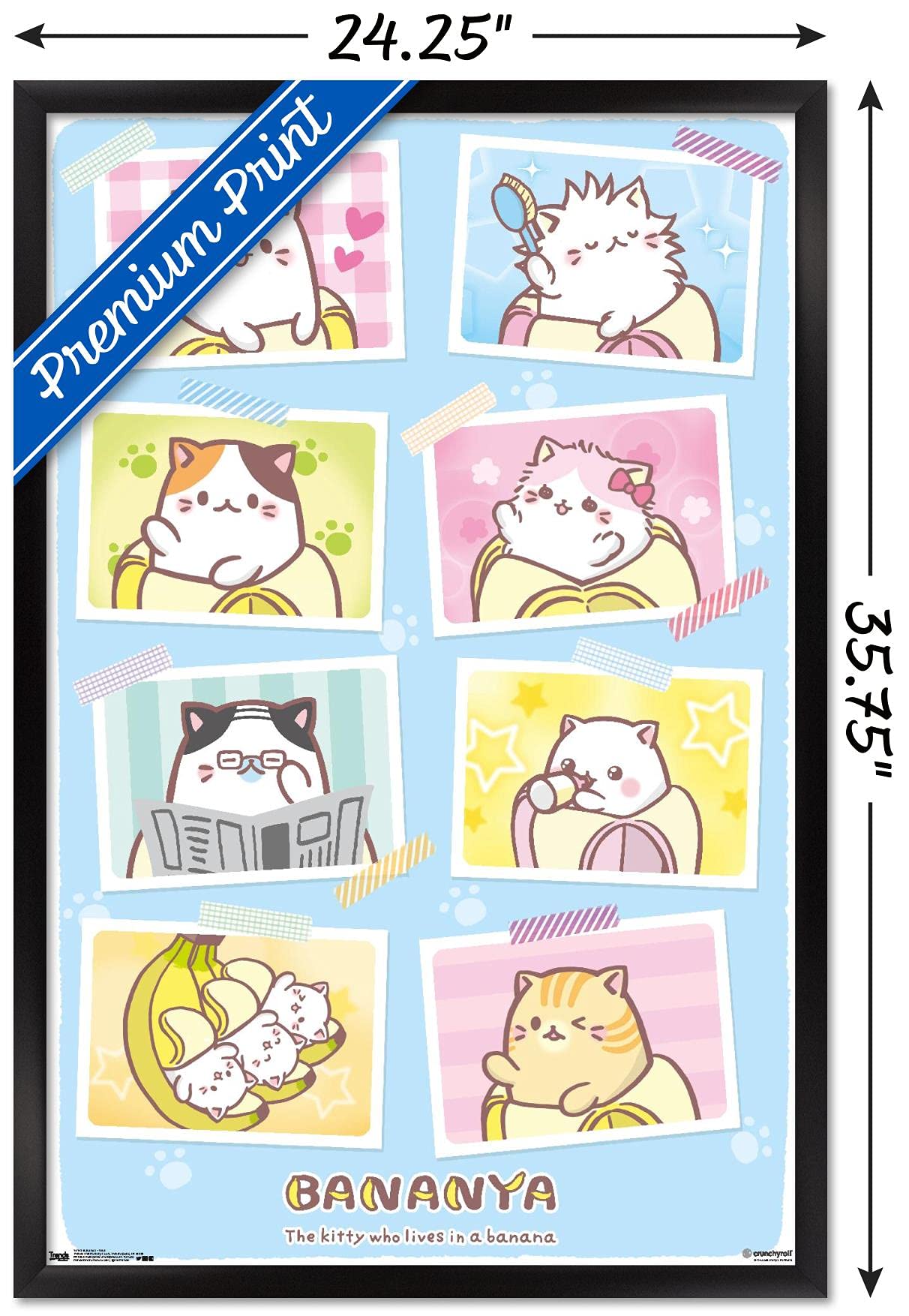 Trends International Bananya - Grid Wall Poster, 22.375'' X 34'', Black Framed Version