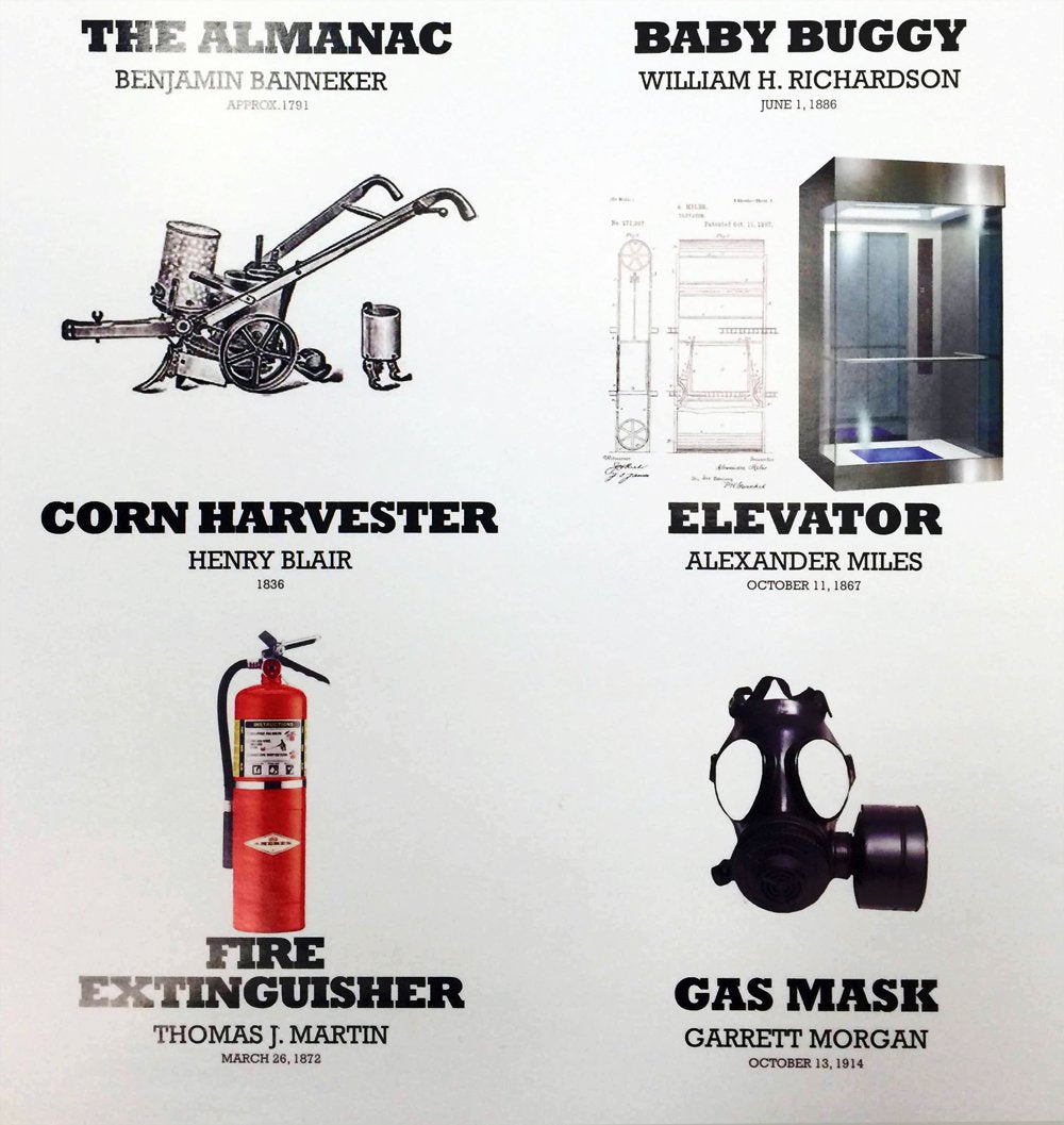 777 Tri-Seven Entertainment African American Inventions Poster Black History Famous People Inventors, 18'' X 24'', (White)