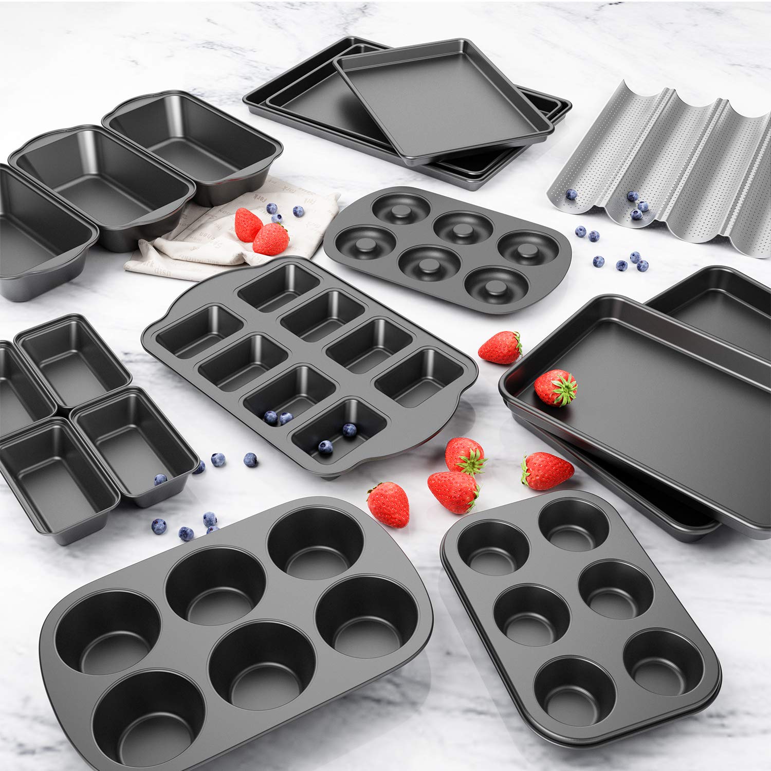 Tiawudi 2 Pack Nonstick Muffin Pan, Carbon Steel Cupcake Pan, 6 Cup, Easy To Clean And Perfect For Making Muffins Or Cupcakes, J
