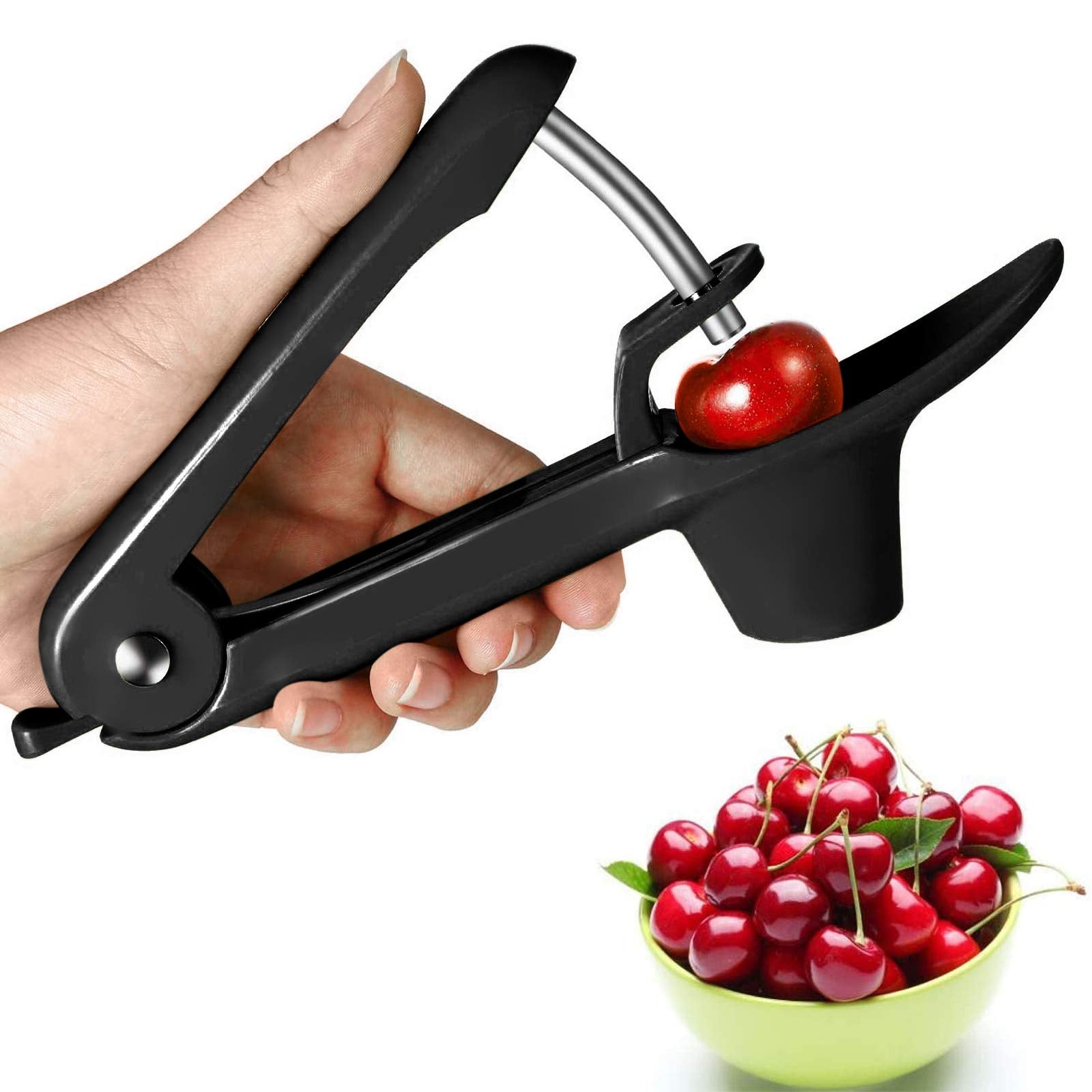 Cherry Pitter, Yisscen Cherry Olive Seed Remover Tool With Food-Grade Silicone Cup, Heavy-Duty Cherry Stoner/Cherry Core Remover